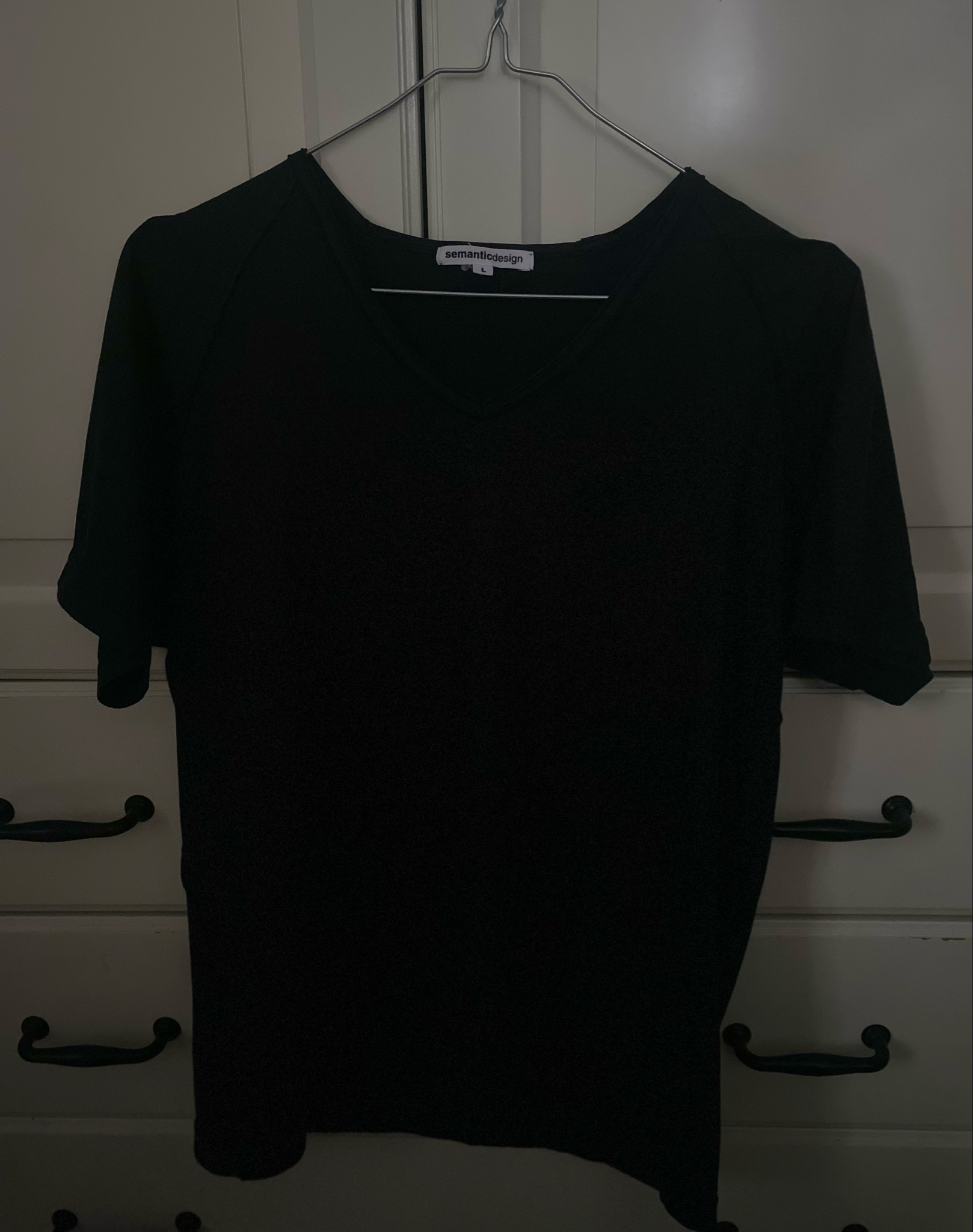 Semantic design Archive 2000s Inside-Out Stitching V-neck Tee, миниатюра 1