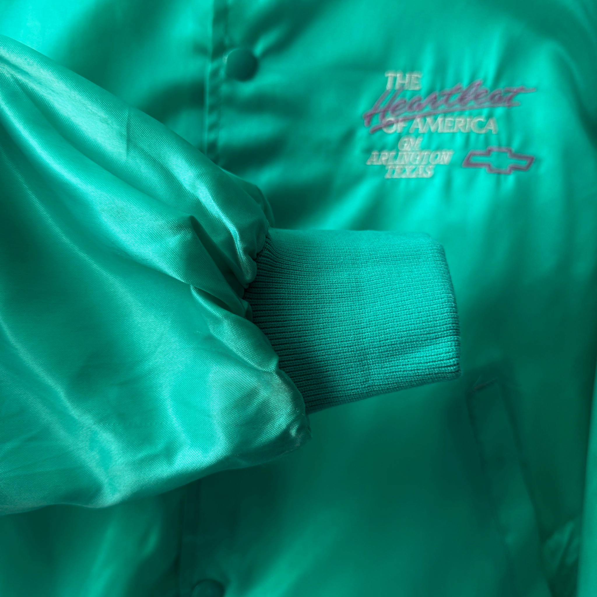 WestArk 1980-90 Vintage Chevrolet Satin Varsity Bomber Jacket, миниатюра 4