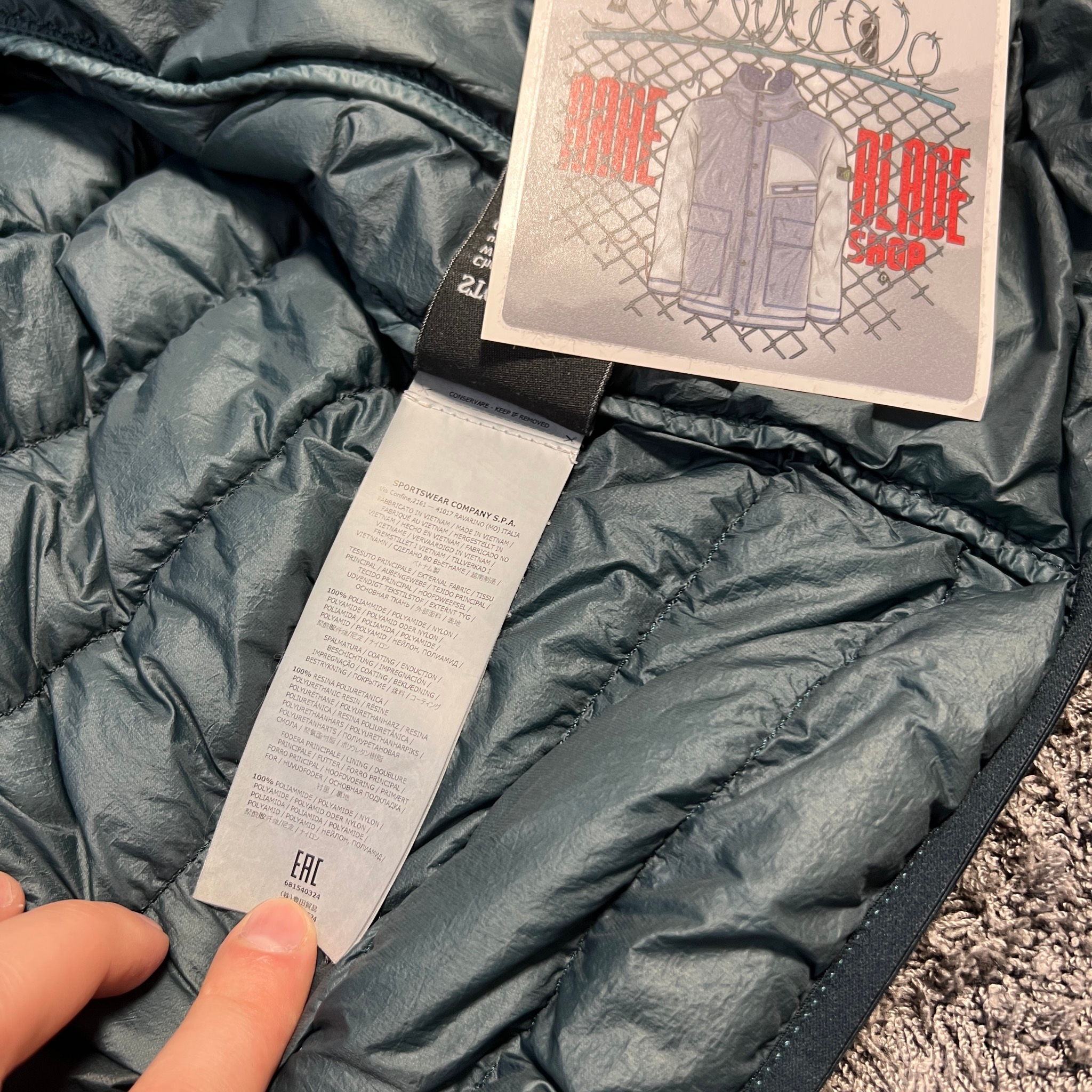 Stone Island Garment Dyed Micro Yarn Down Jacket, миниатюра 7