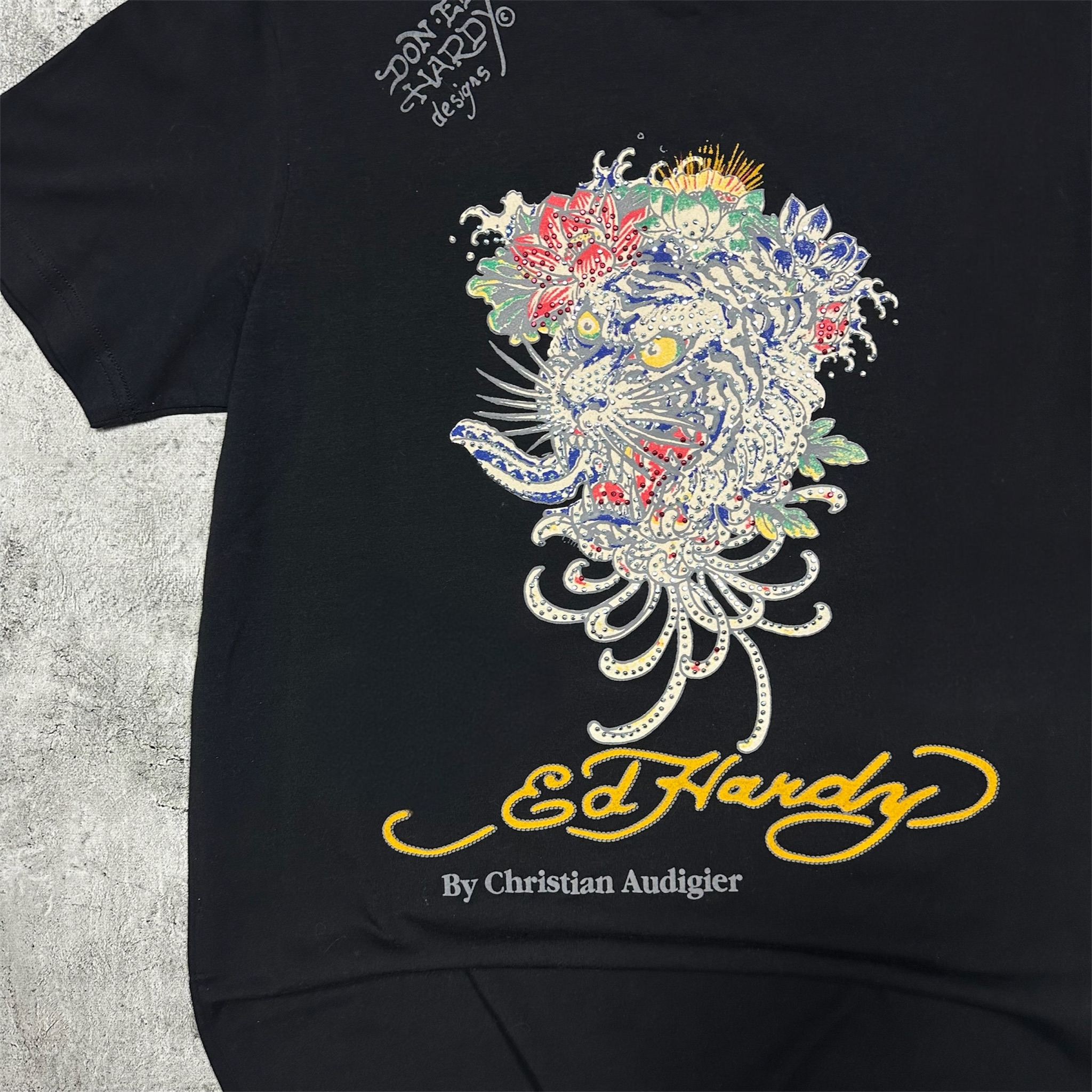 Ed Hardy by Christian Audigier Tiger crystal vintage t-shirt, миниатюра 11