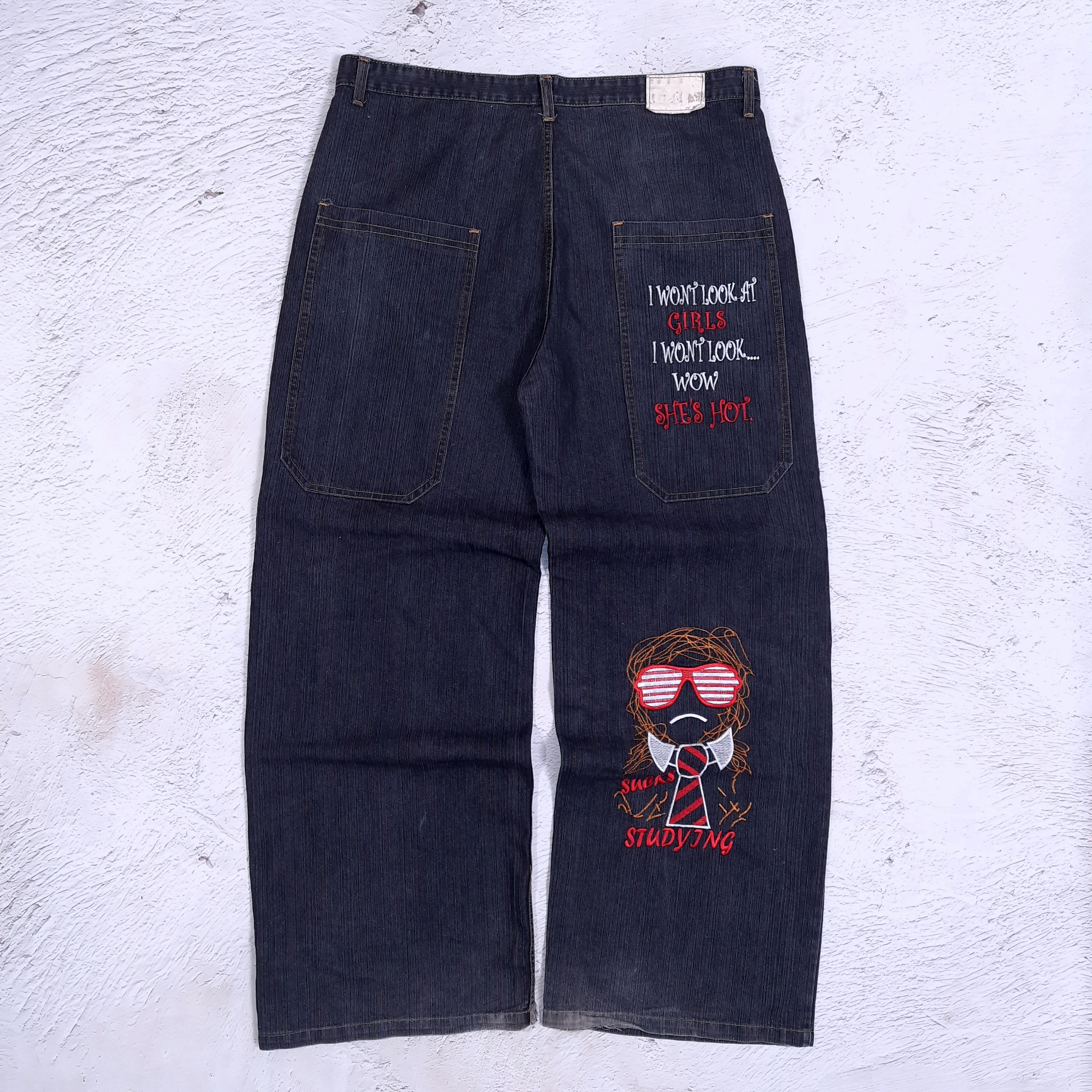 Sucks Studying Baggy Fit Jeans Vintage, миниатюра 2