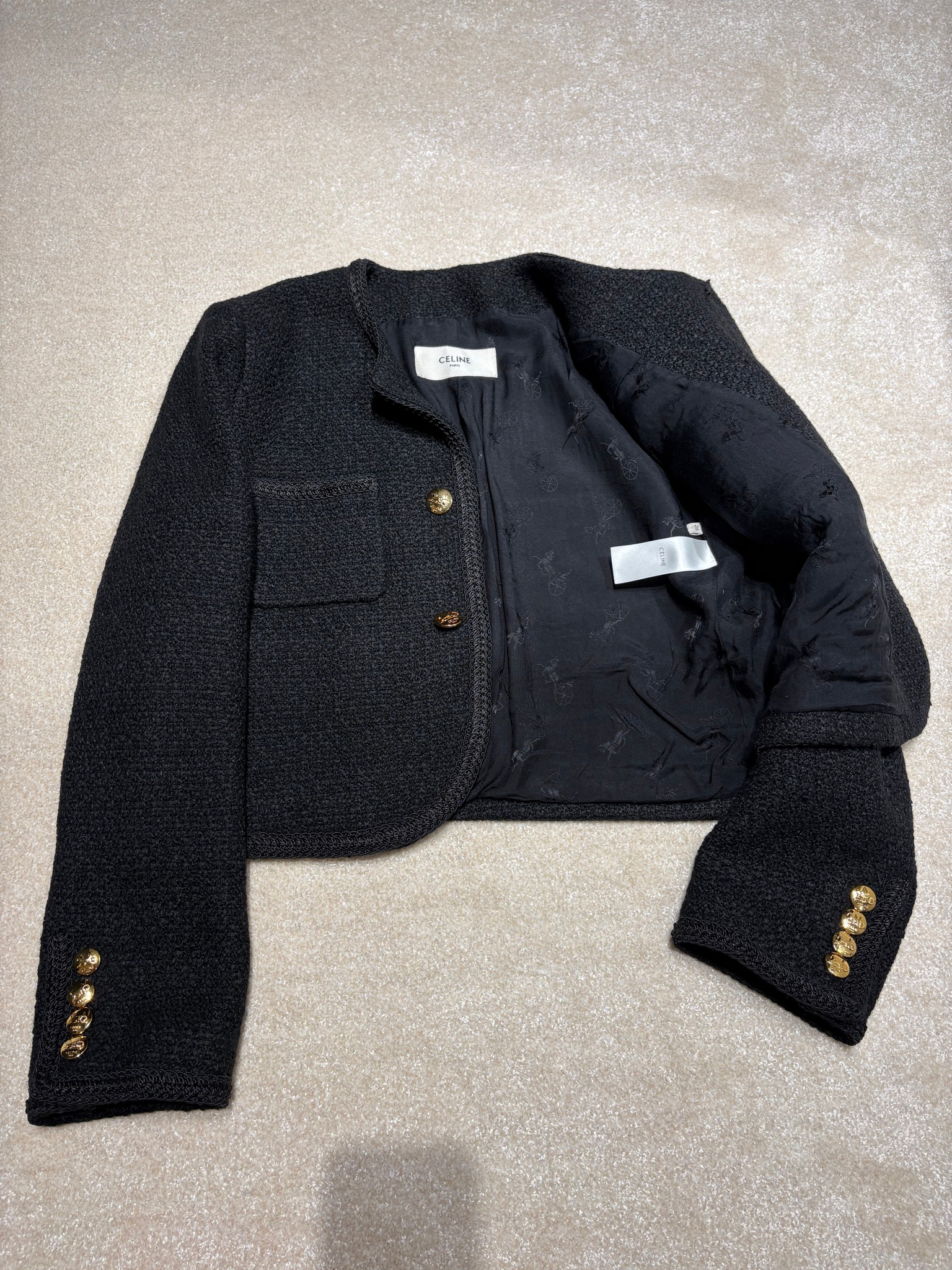 Celine Chasseur Jacket In Boucle Tweed, миниатюра 4