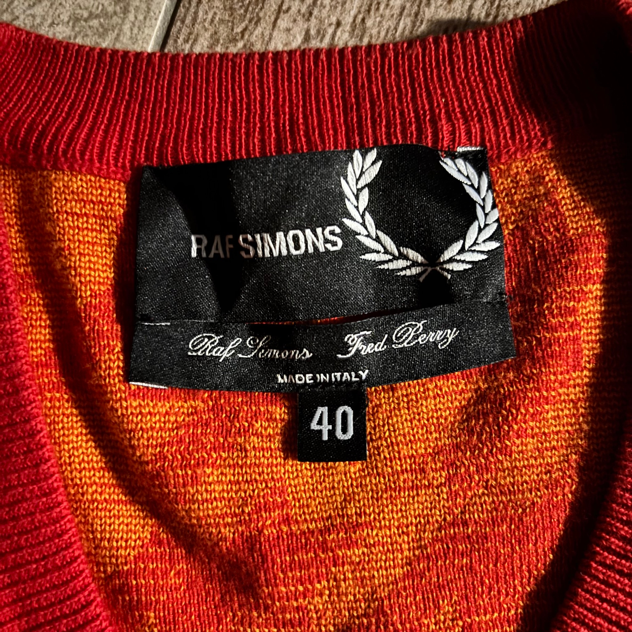 Raf Simons x Fred Perry V-Neck Houndstooth College Sweater, миниатюра 3