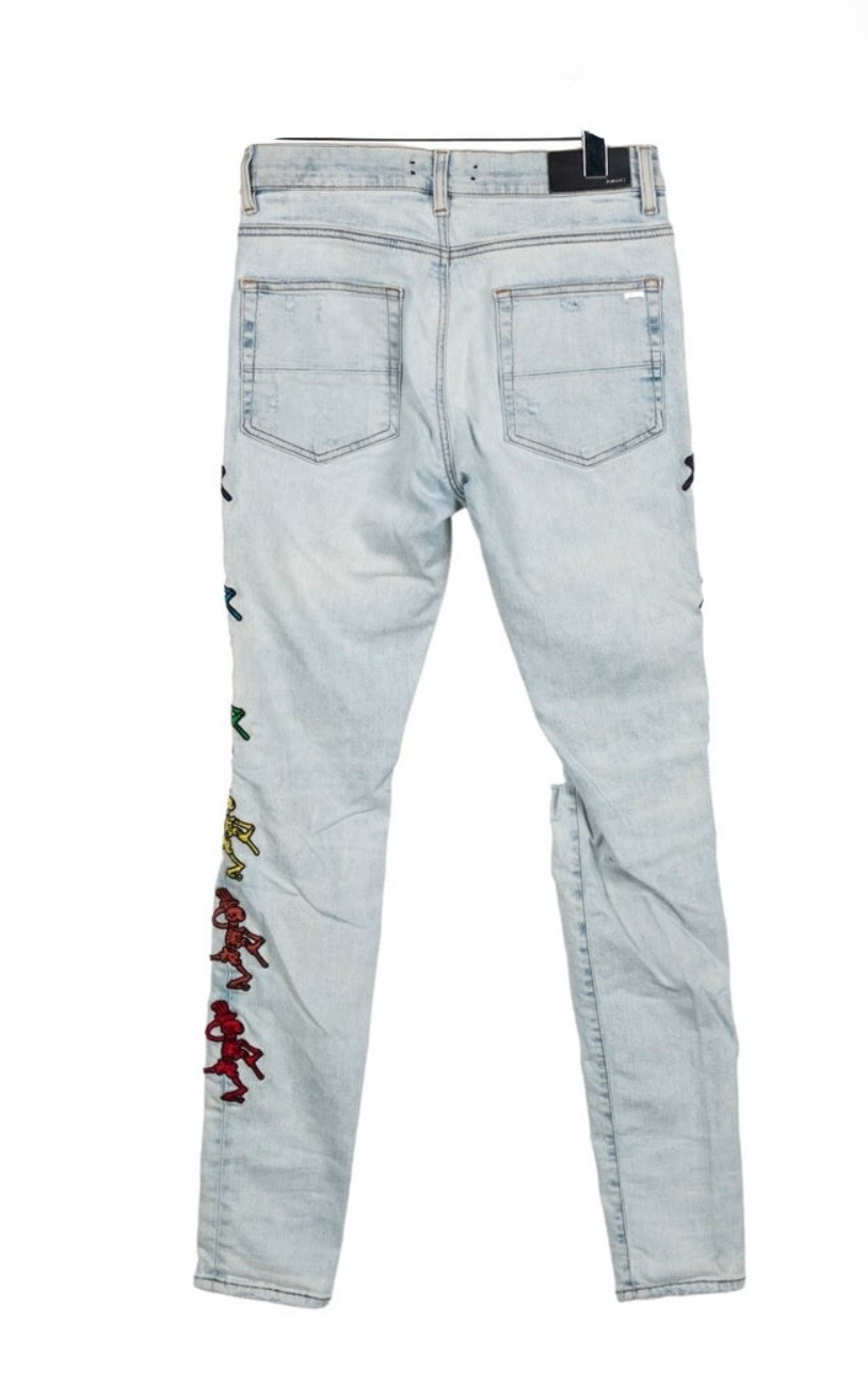 Amiri x Grateful Dead Dancing Skeletons Distressed Jeans, миниатюра 2