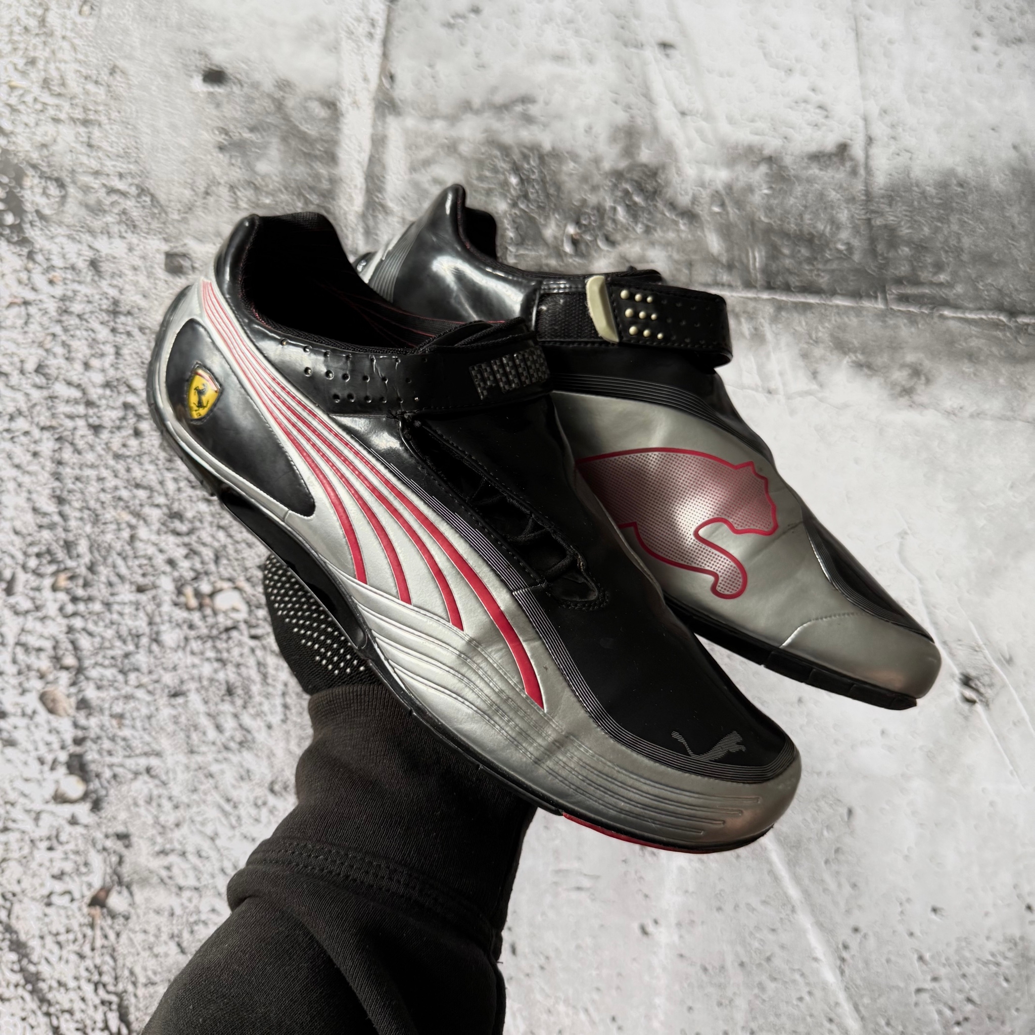 Puma x Ferrari 2000s Vintage Silver Low Shoes, миниатюра 1