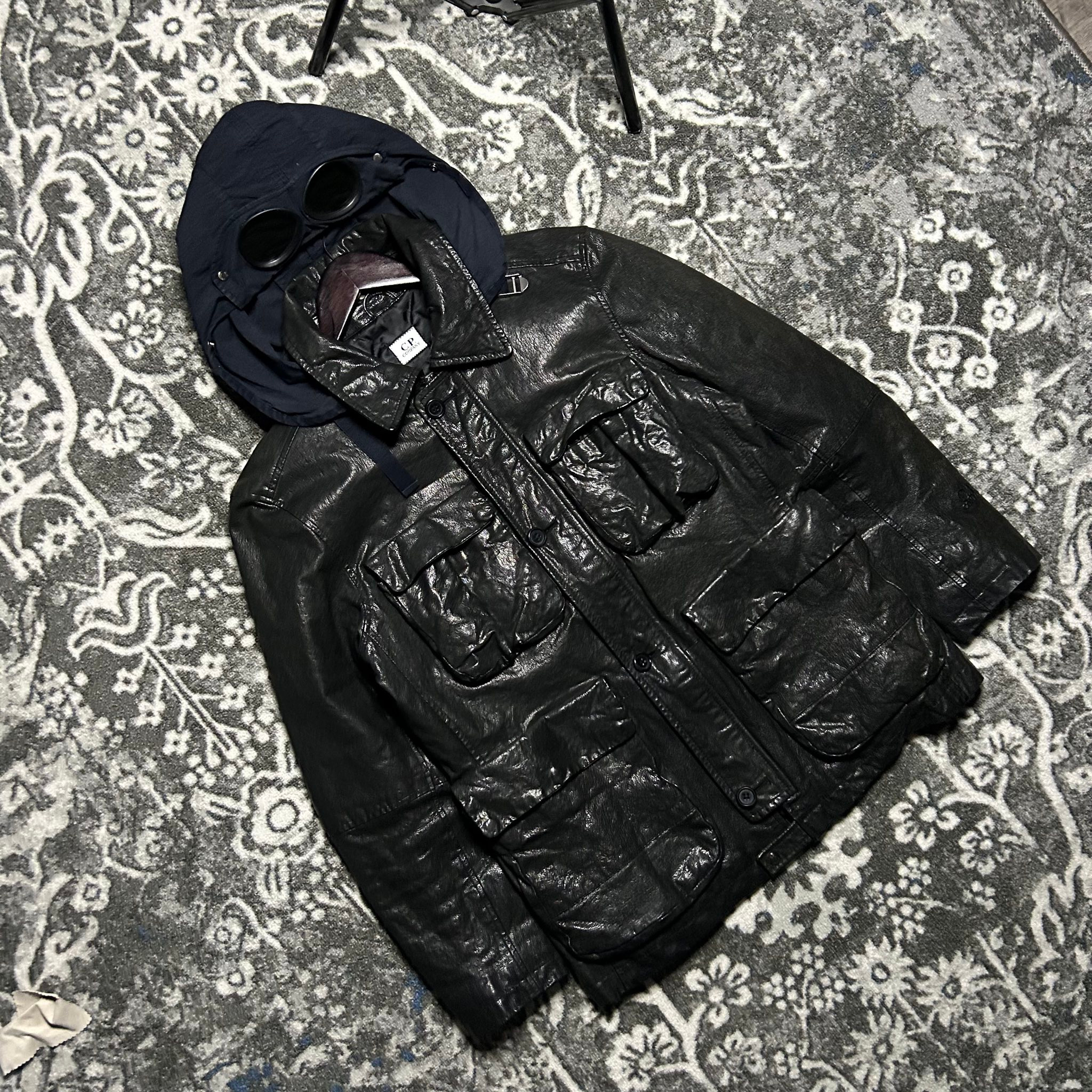 C.P. Company Leather Goggle Jacket Black, миниатюра 2