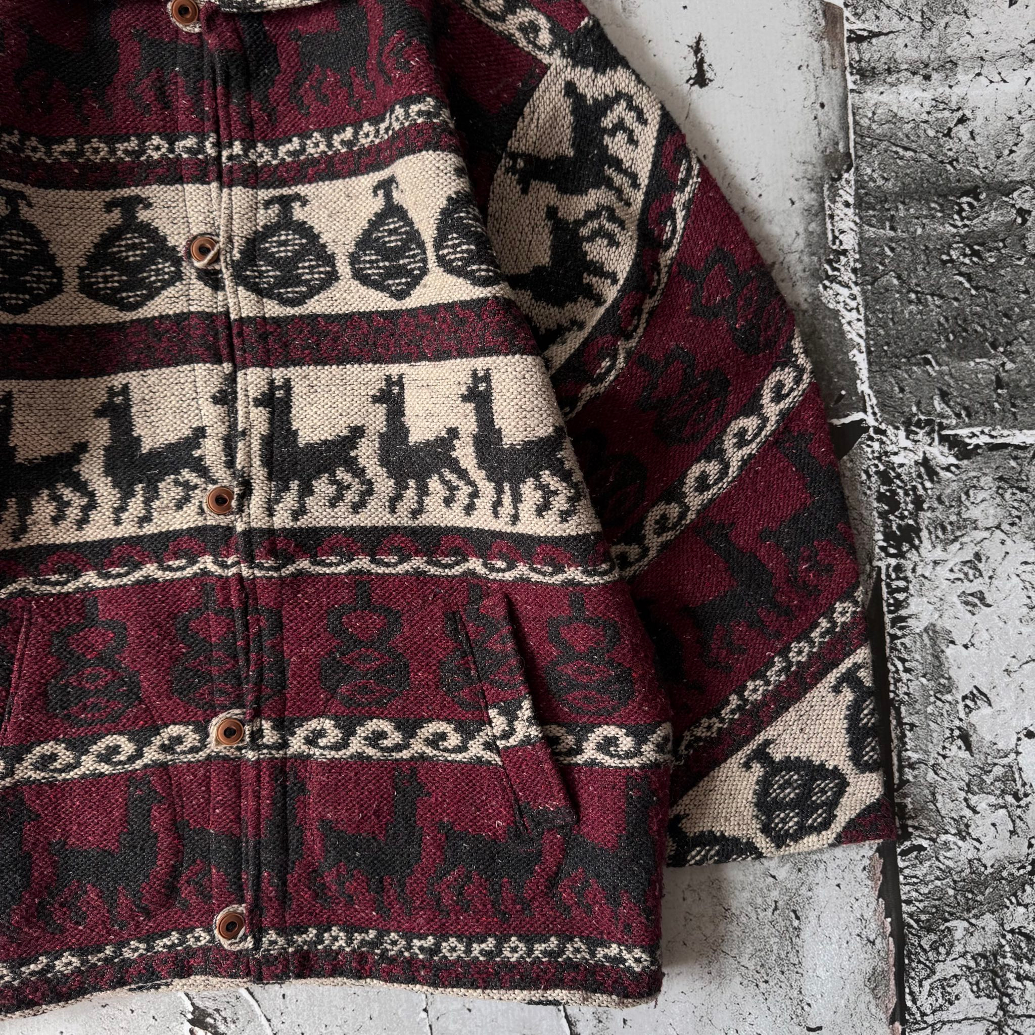 Graham Green 1980s Vintage Llama Wool Blanket Jacket, миниатюра 3
