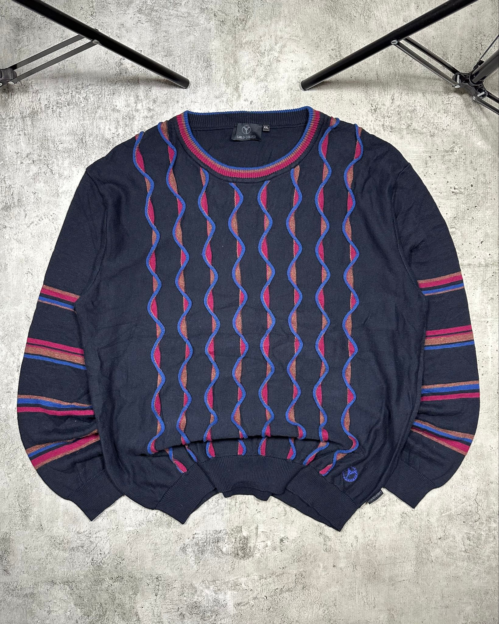 Carlo Colucci 3D knitted vintage sweater, миниатюра 11