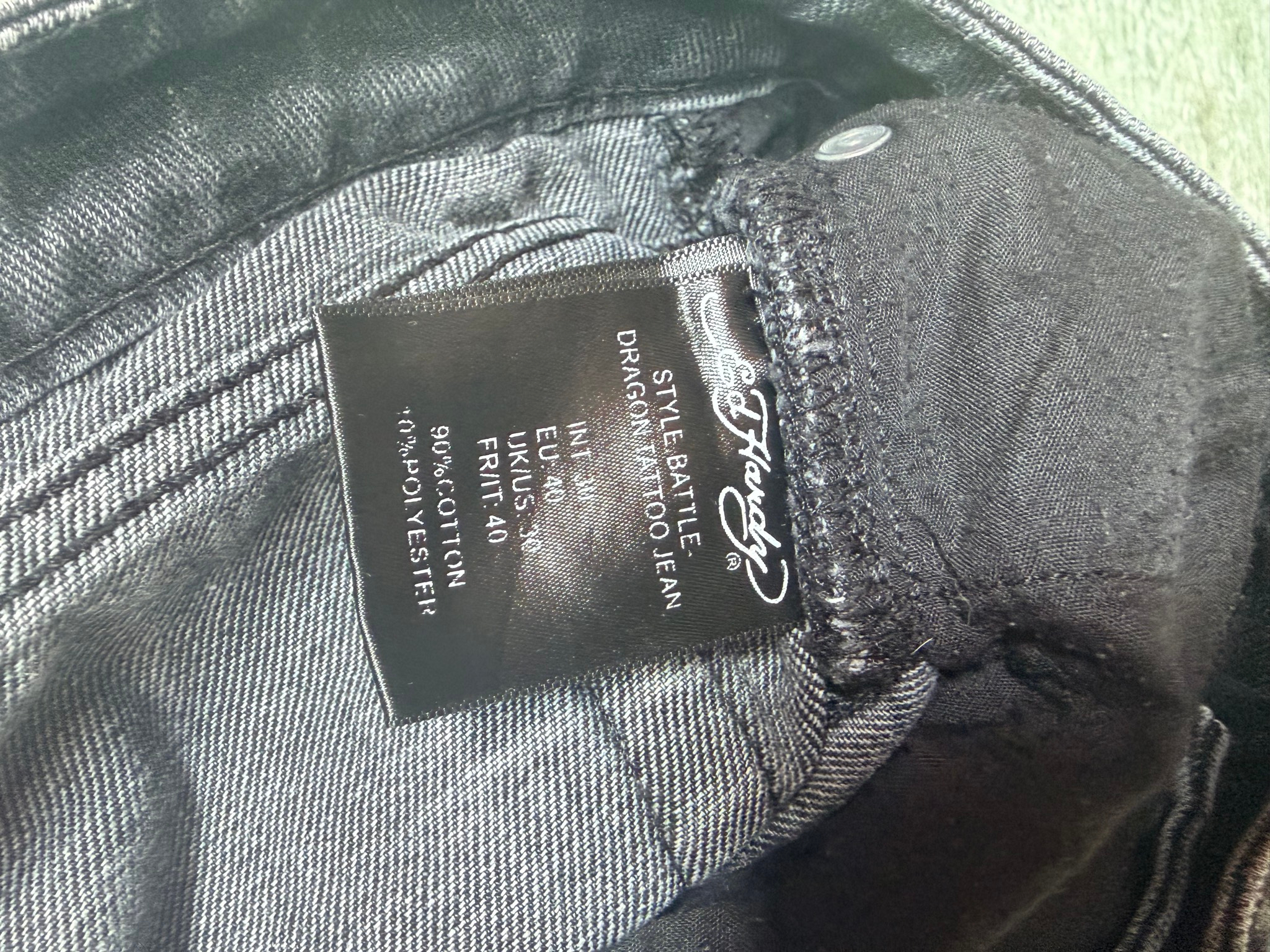 Ed Hardy Battle-Dragon Tattoo Baggy Y2K jeans, миниатюра 8