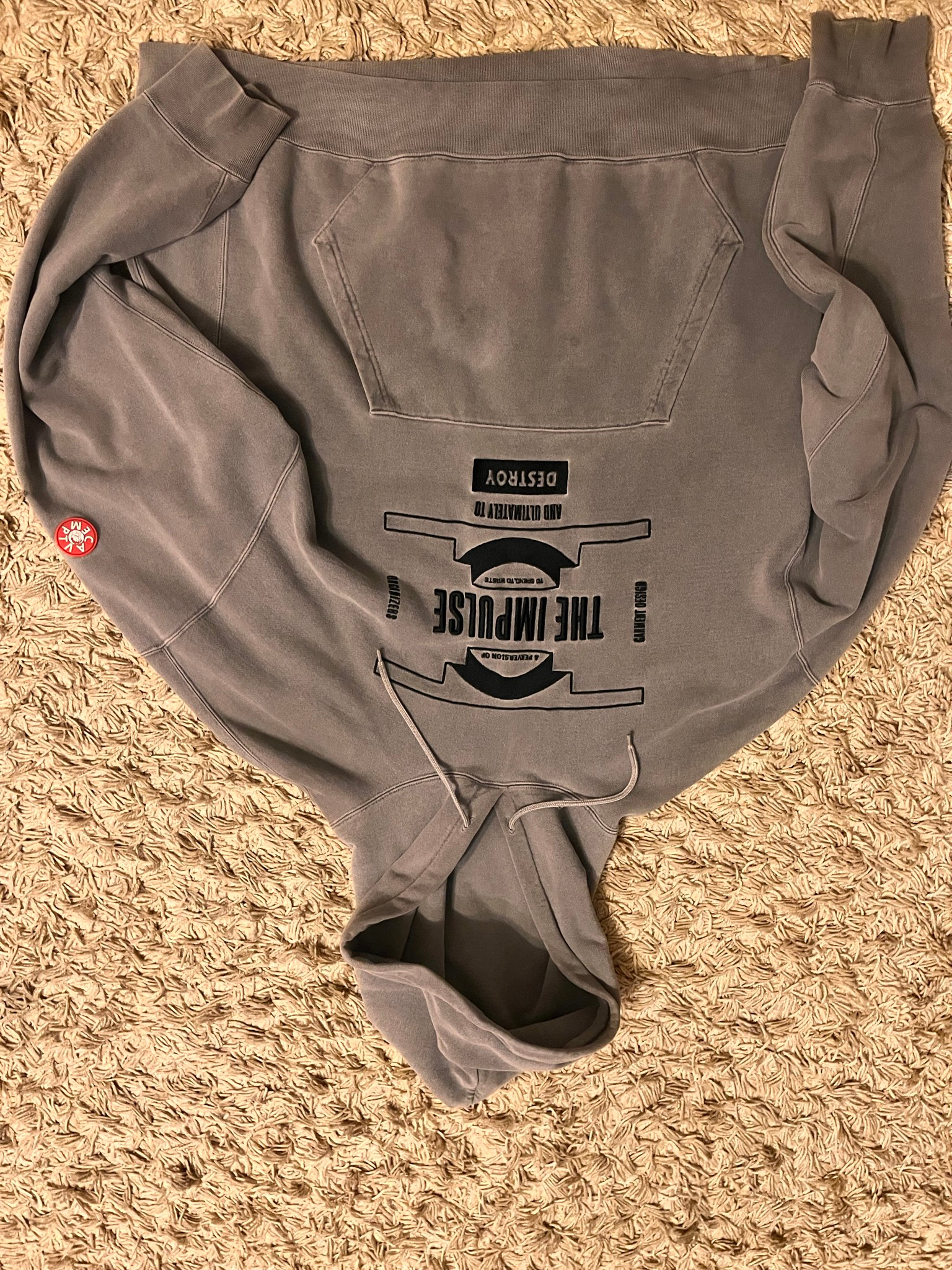 Cav Empt 22SS Overdyed Impulse Heavy Hoodie, миниатюра 1