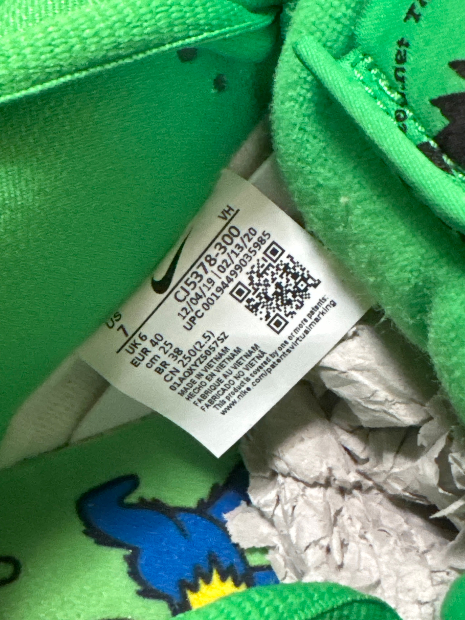 Nike x Grateful Dead SB Dunk Low Beras Green, миниатюра 6
