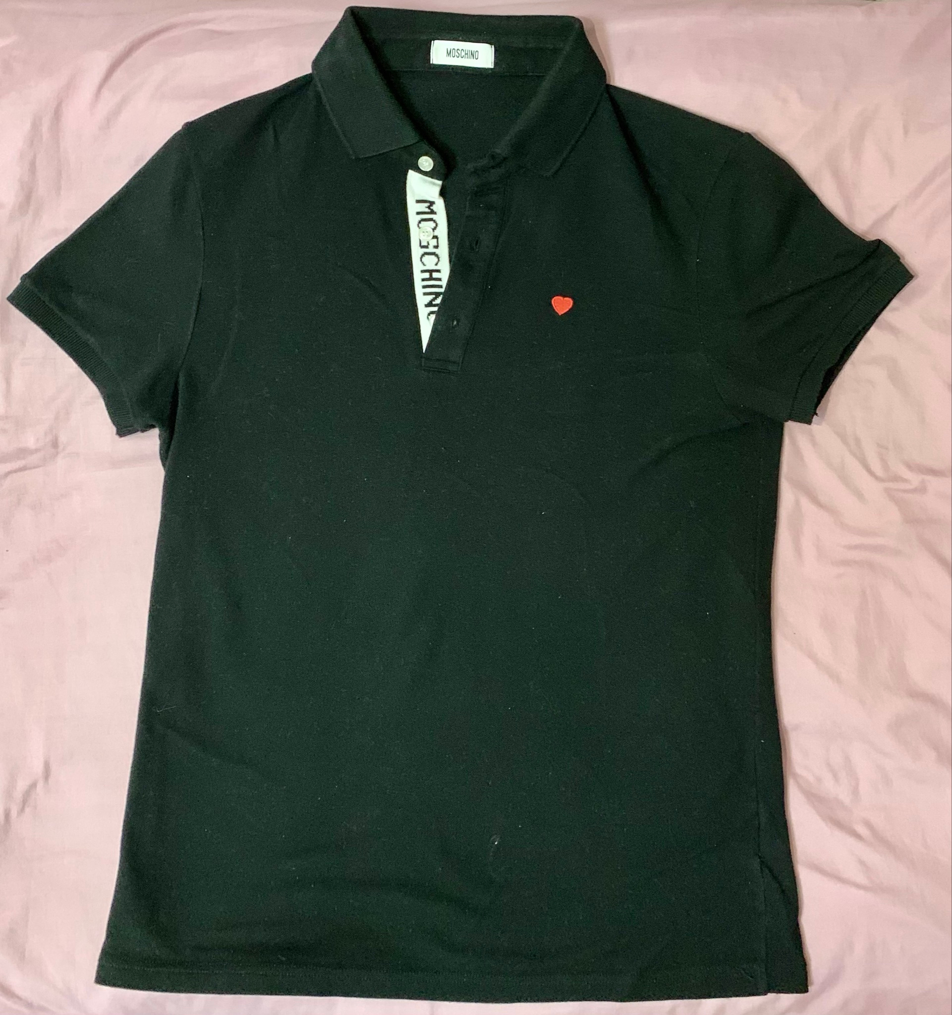 Moschino In Love We Trust Piqué Polo Shirt, миниатюра 2