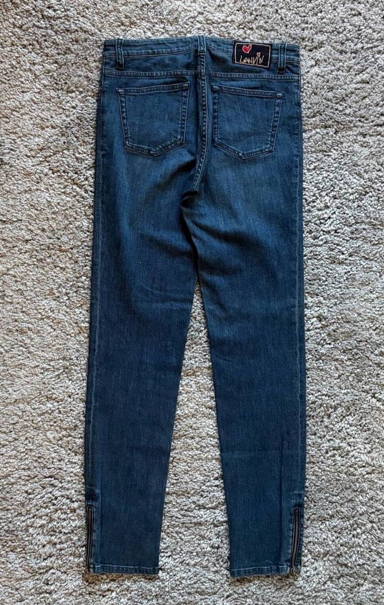 Lanvin Archive Hearts logo zip-down jeans, миниатюра 2