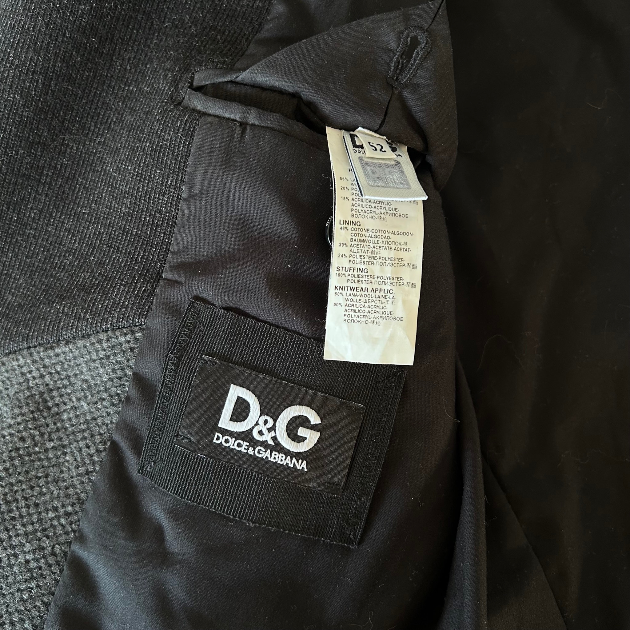 Dolce & Gabbana 00’s Wool Blazer vintage archive knit sleave, миниатюра 3
