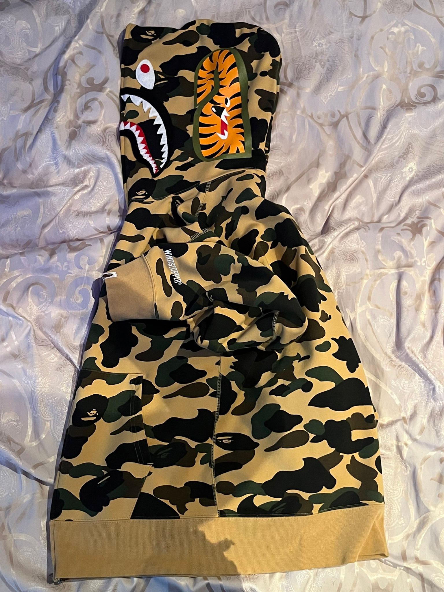 BAPE 1st Camo Windstopper Shark Full Zip Hoodie Yellow Bape, L / 52-54 EU, миниатюра 5