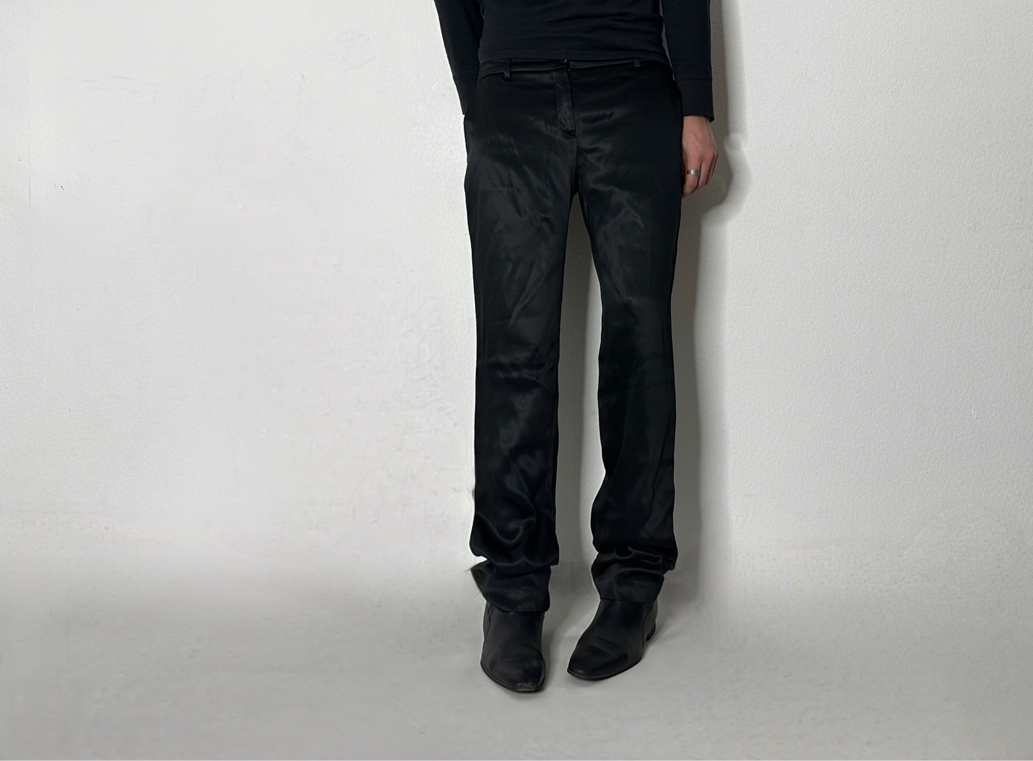 Dolce & Gabbana Vintage Satin black trousers, миниатюра 8