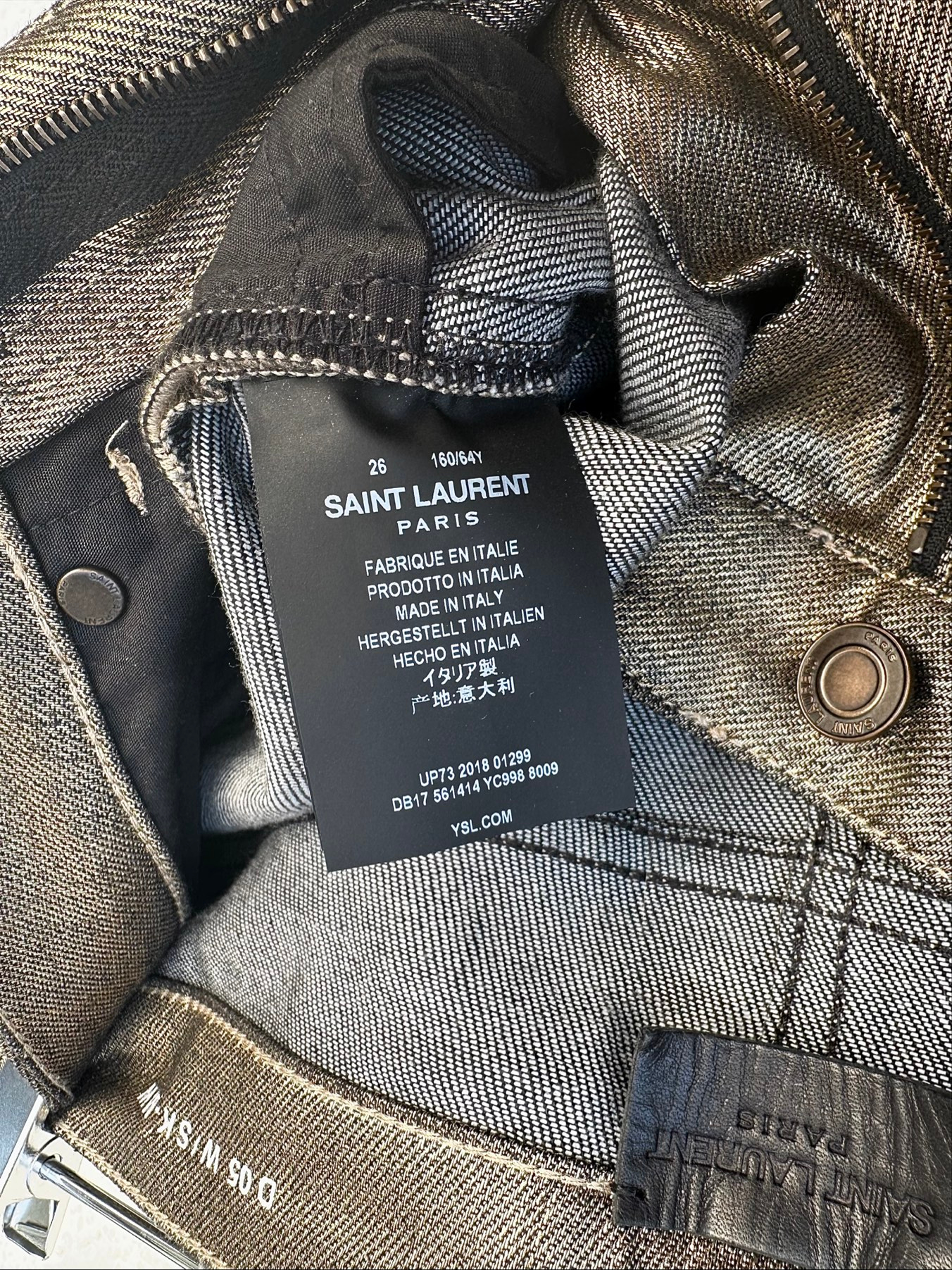 Saint laurent  вощеные джинсы Saint laurent, миниатюра 6