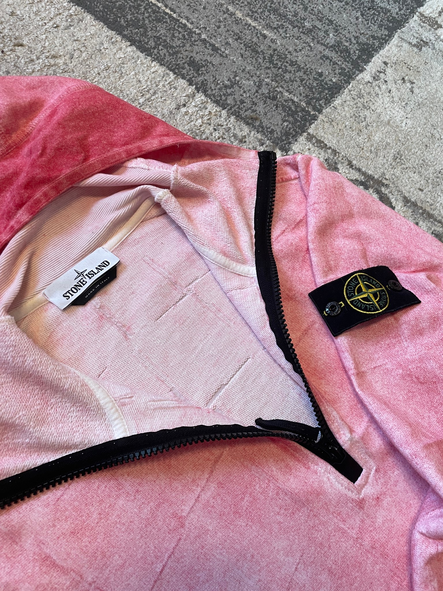 Stone Island Dust Colour Treatment 1/3 Zip Hoodie, миниатюра 2