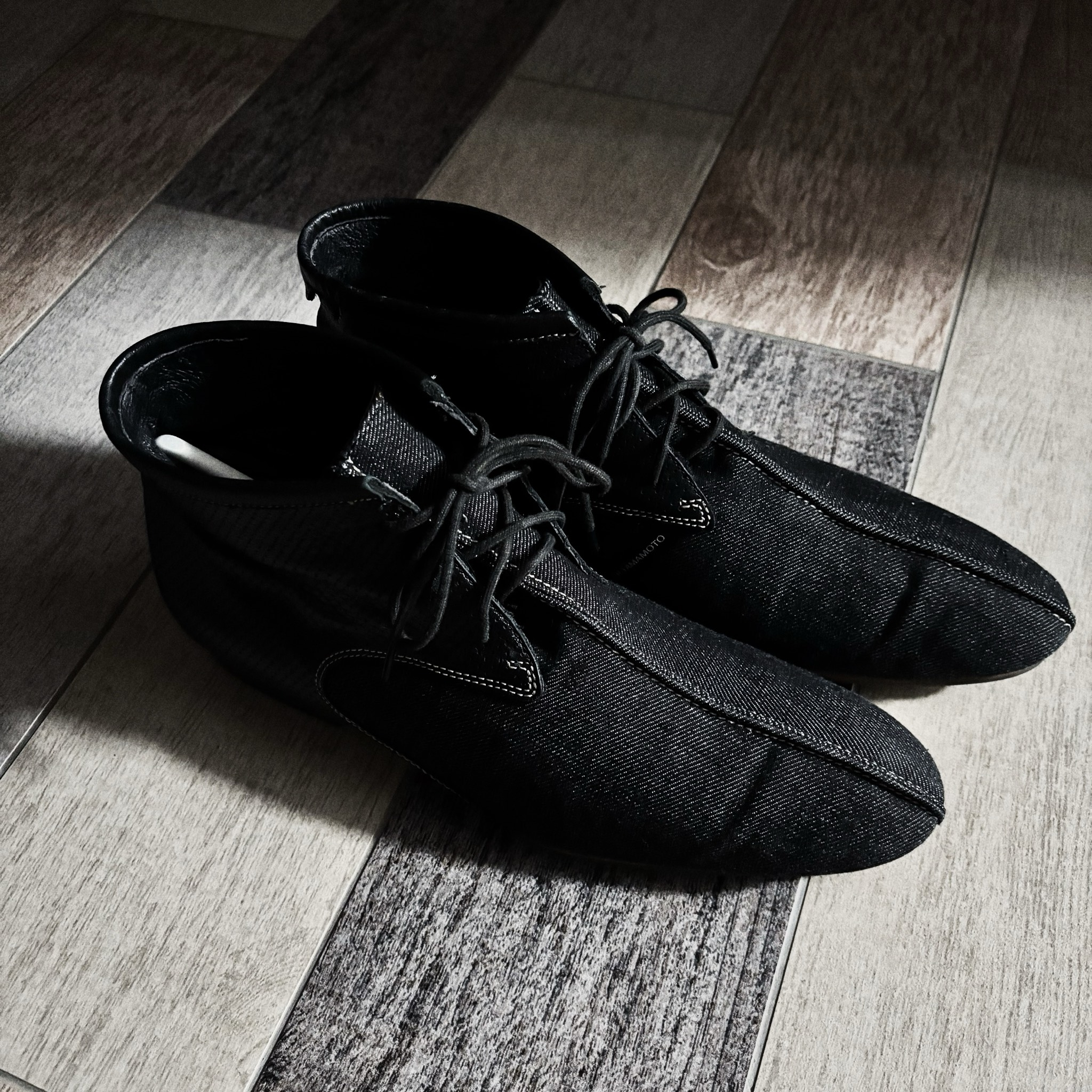 Y-3 Lace-Up Vintage Denim Boots, миниатюра 3