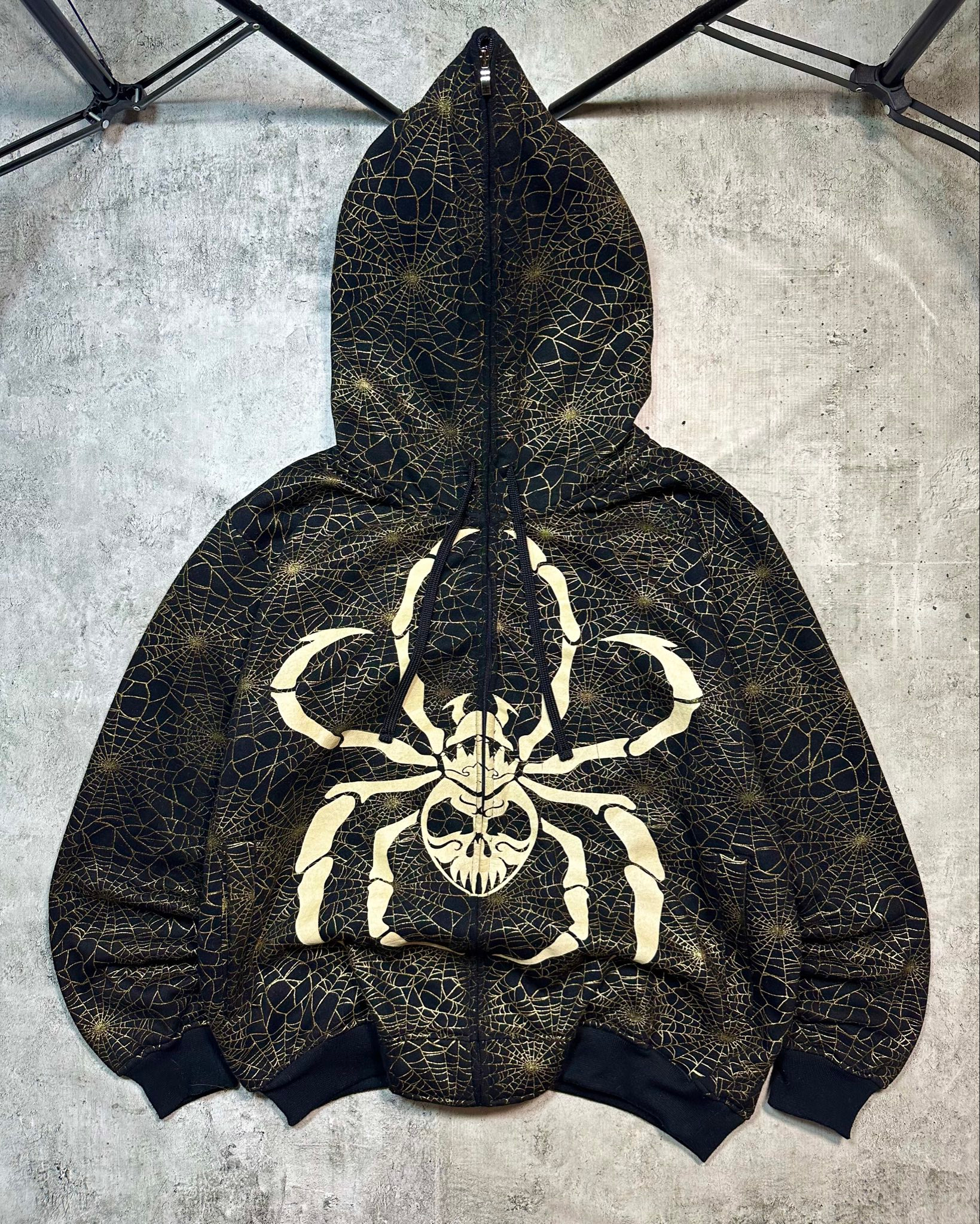 Raw Blue Black gold spider full zip hoodie, миниатюра 9