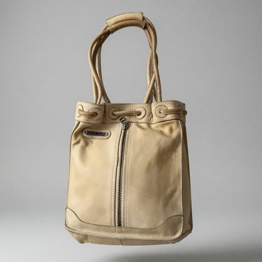 Diesel 2000s Vintage Archival Leather Distressed / Washed Hand Bag, миниатюра 1