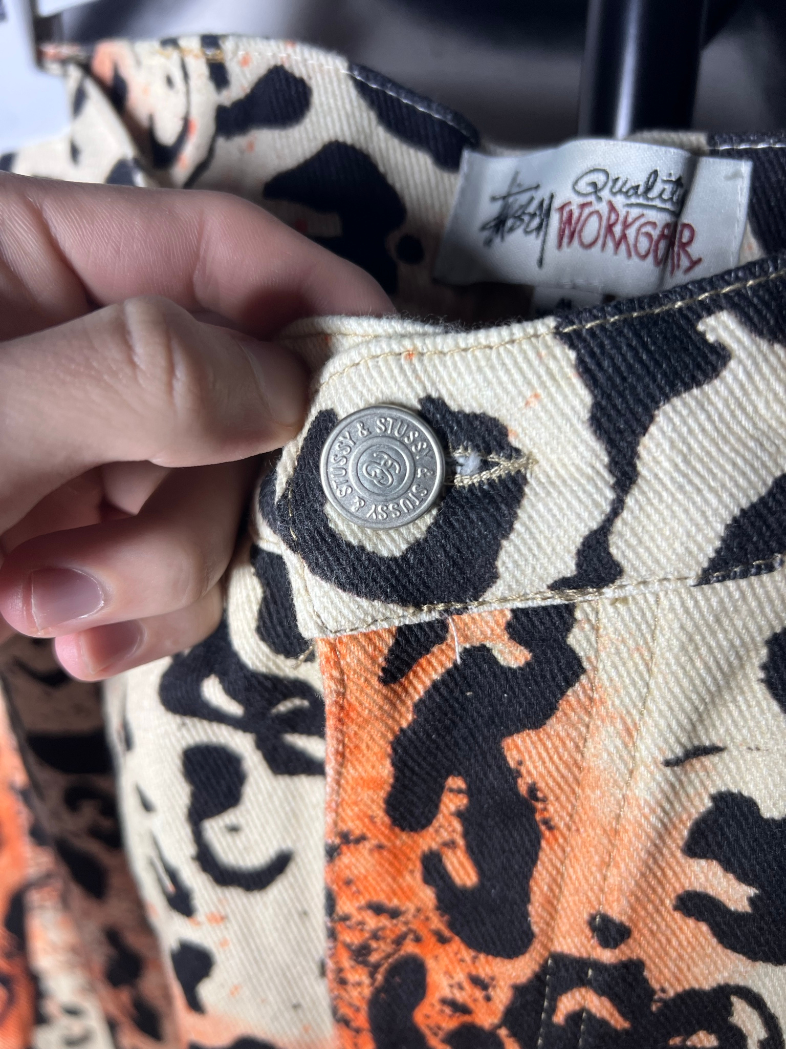 Stussy Jeans Leopard Stencil Canvas Big O’l, миниатюра 4