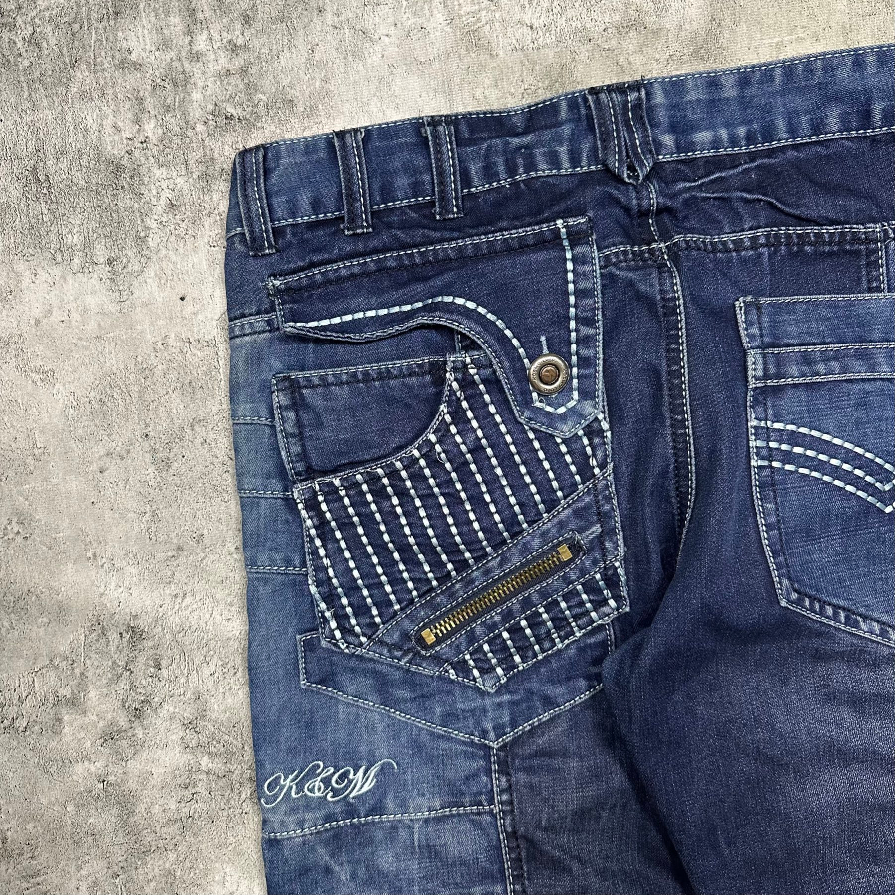 Kosmo Lupo Vintage japrag distressed dark blue jeans, миниатюра 9