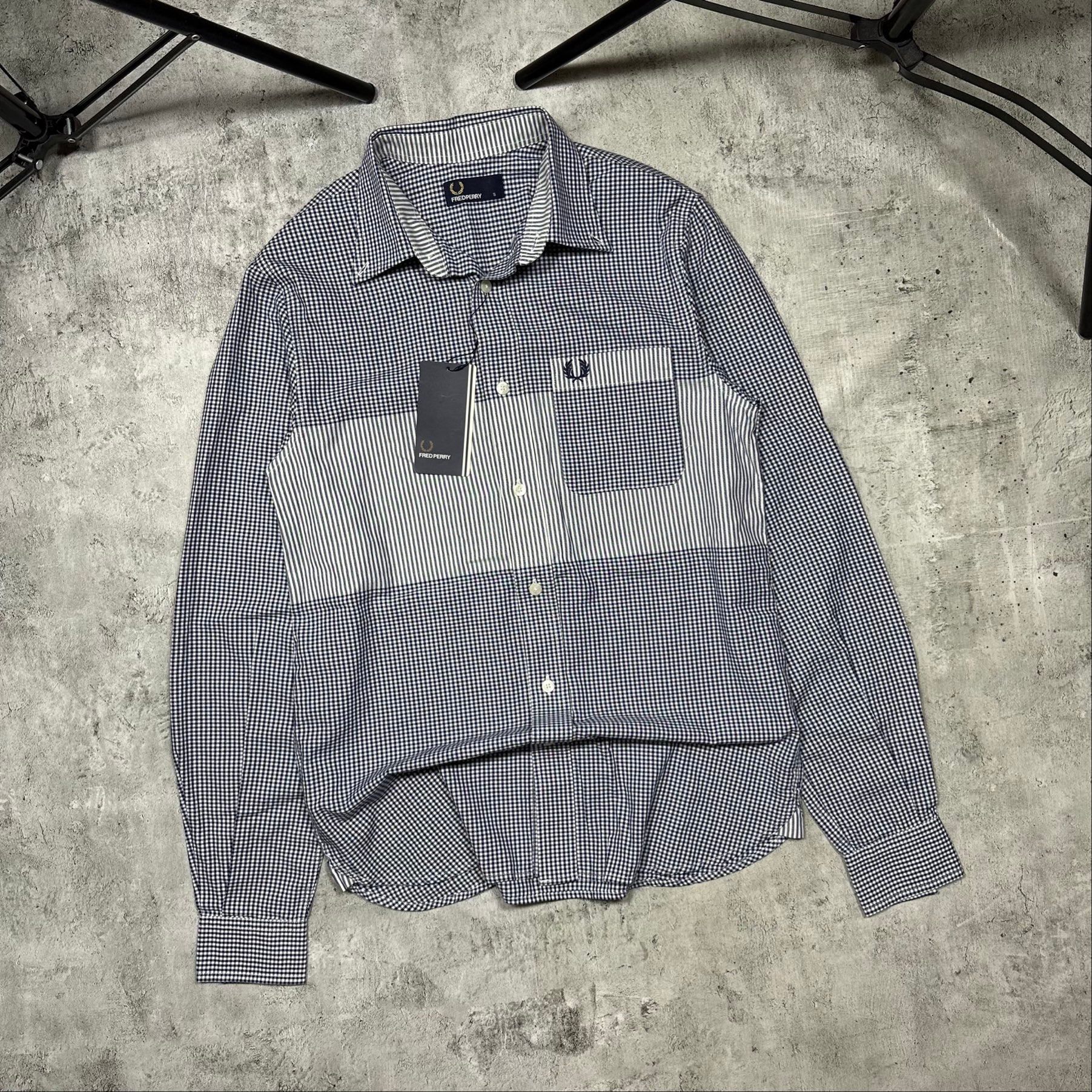 Fred Perry Blue small-check gingham shirt, миниатюра 12