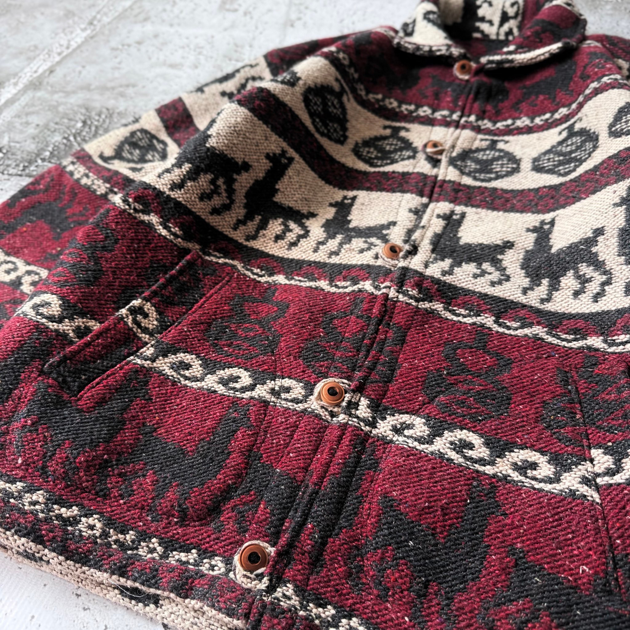 Graham Green 1980s Vintage Llama Wool Blanket Jacket, миниатюра 5