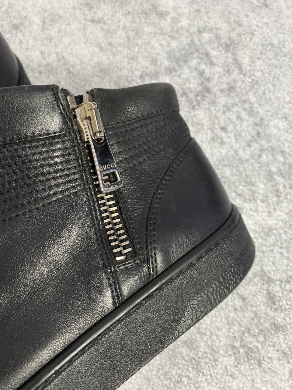 Gucci Double Zip Leather High-Top Sneakers, миниатюра 7