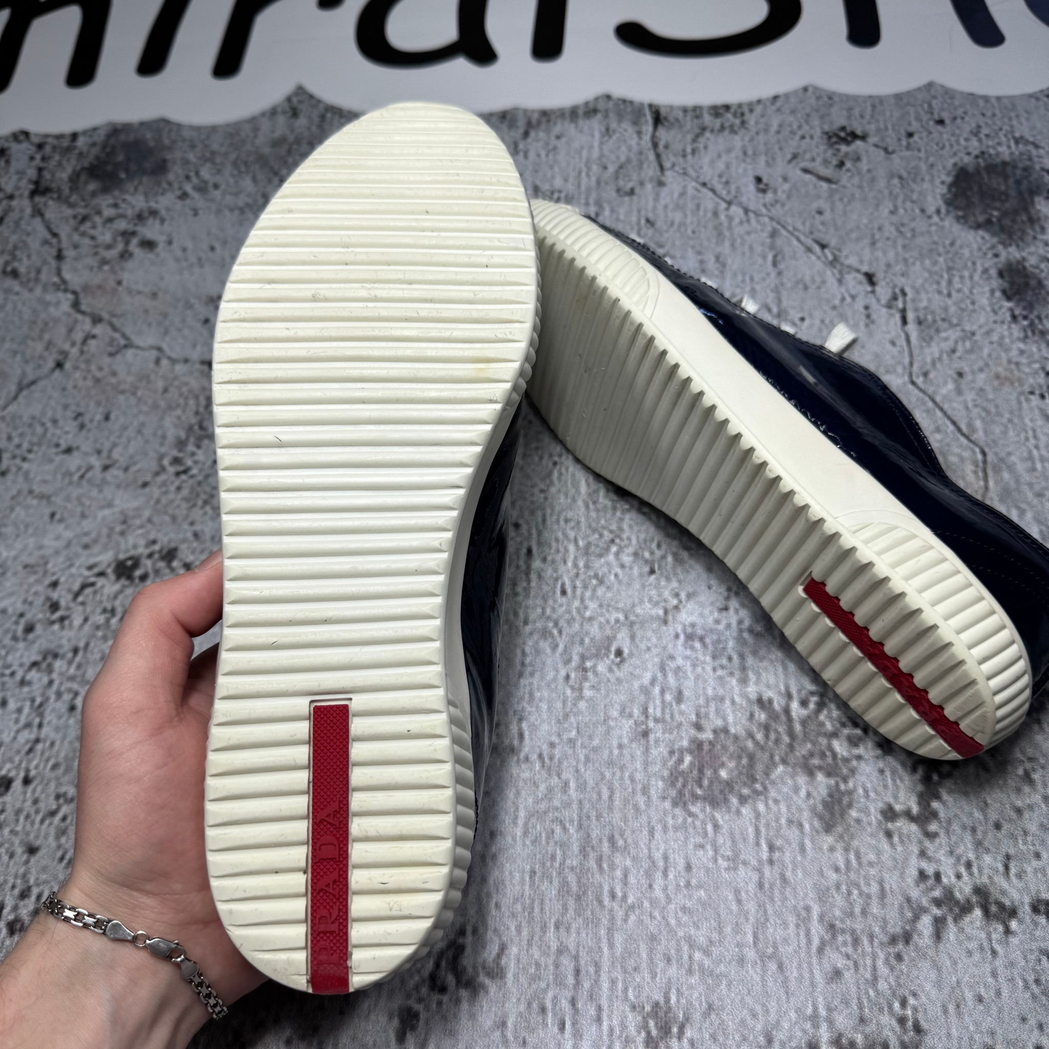 Prada Rubber Cap-Toe Low Sneakers, миниатюра 5