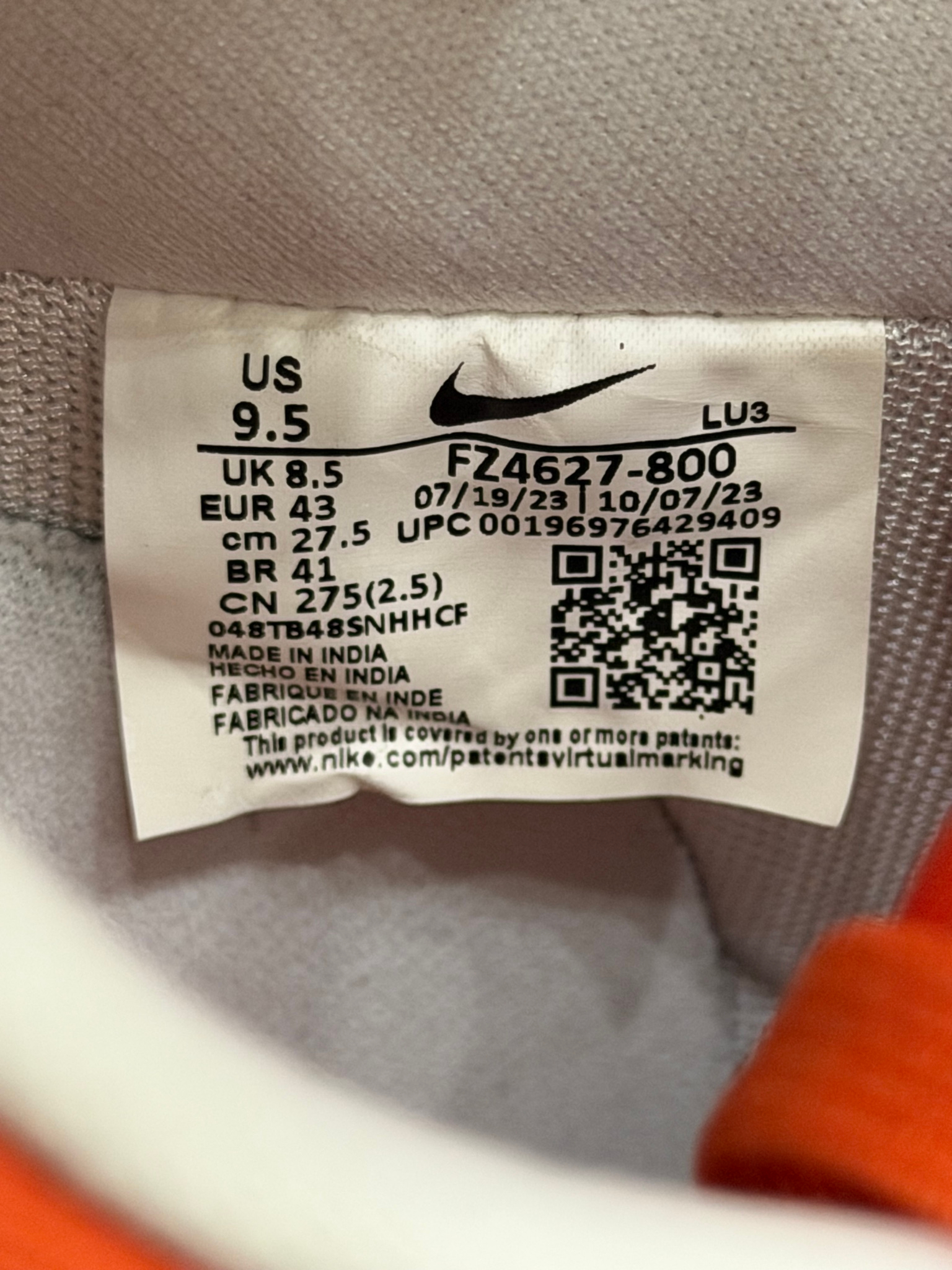 Nike Air Force 1 Orange Sport Canvas, миниатюра 4