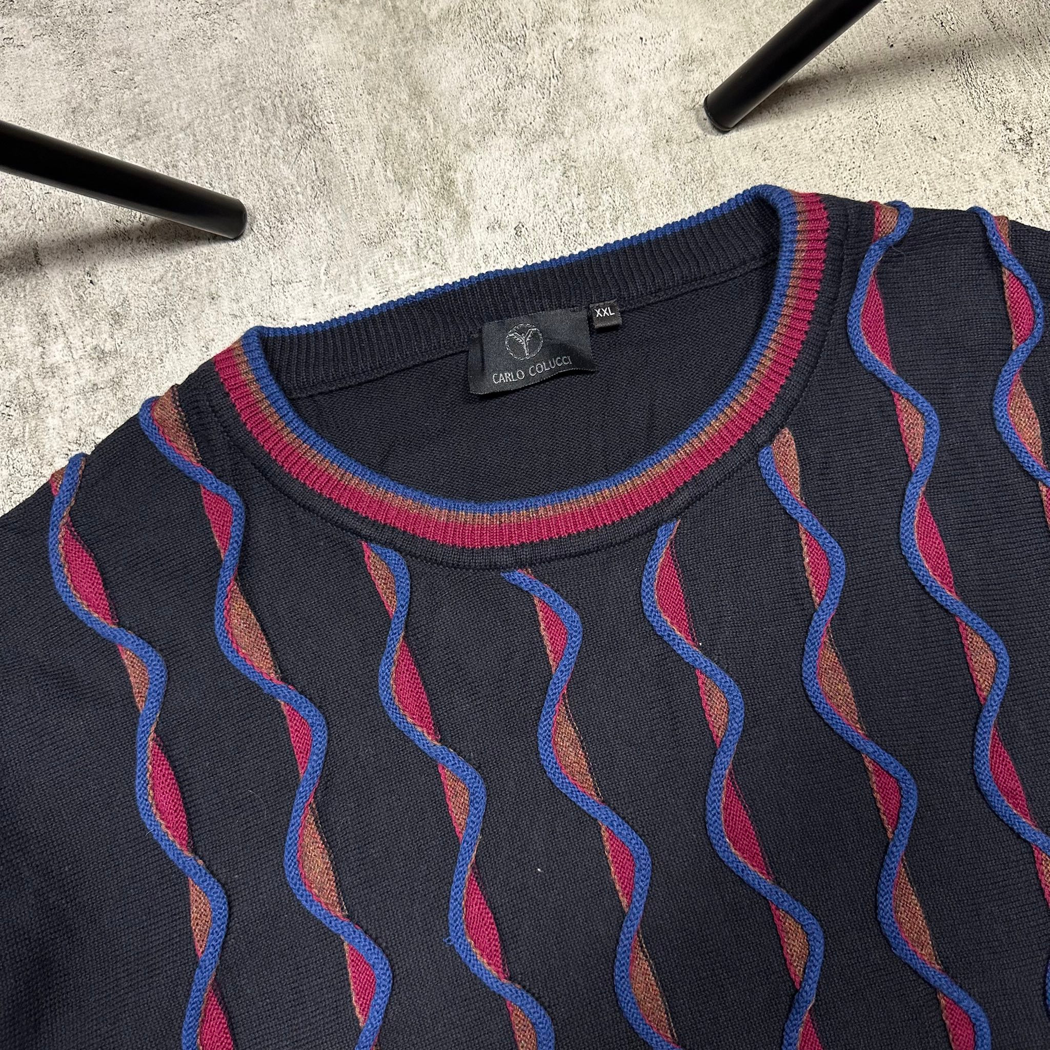 Carlo Colucci 3D knitted vintage sweater, миниатюра 5
