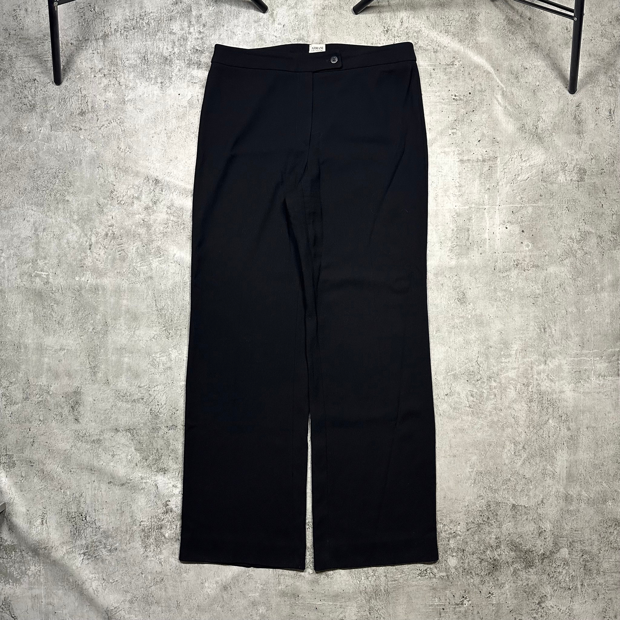 Armani Collezioni vintage black wool wide-leg palazzo trousers, миниатюра 8