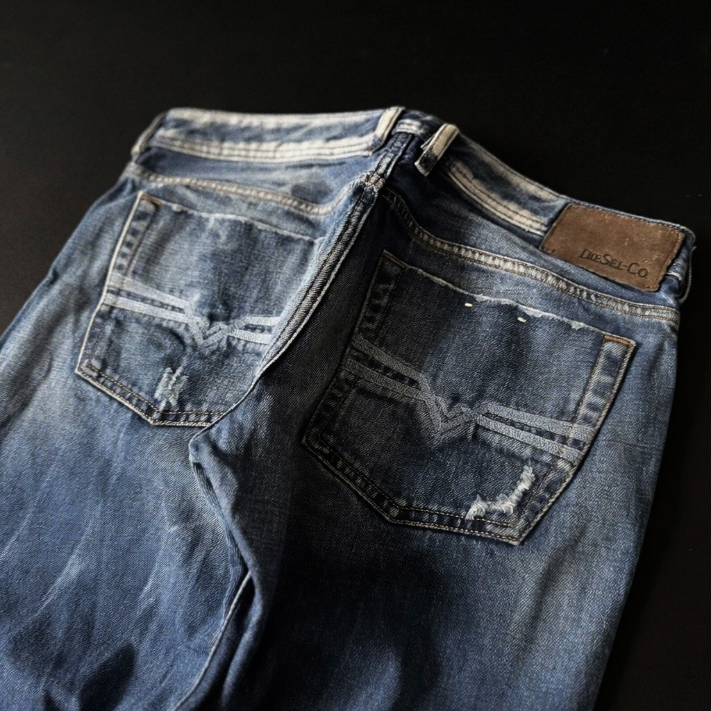 Diesel Zatiny Regular BootCut Distressed Jeans, миниатюра 7