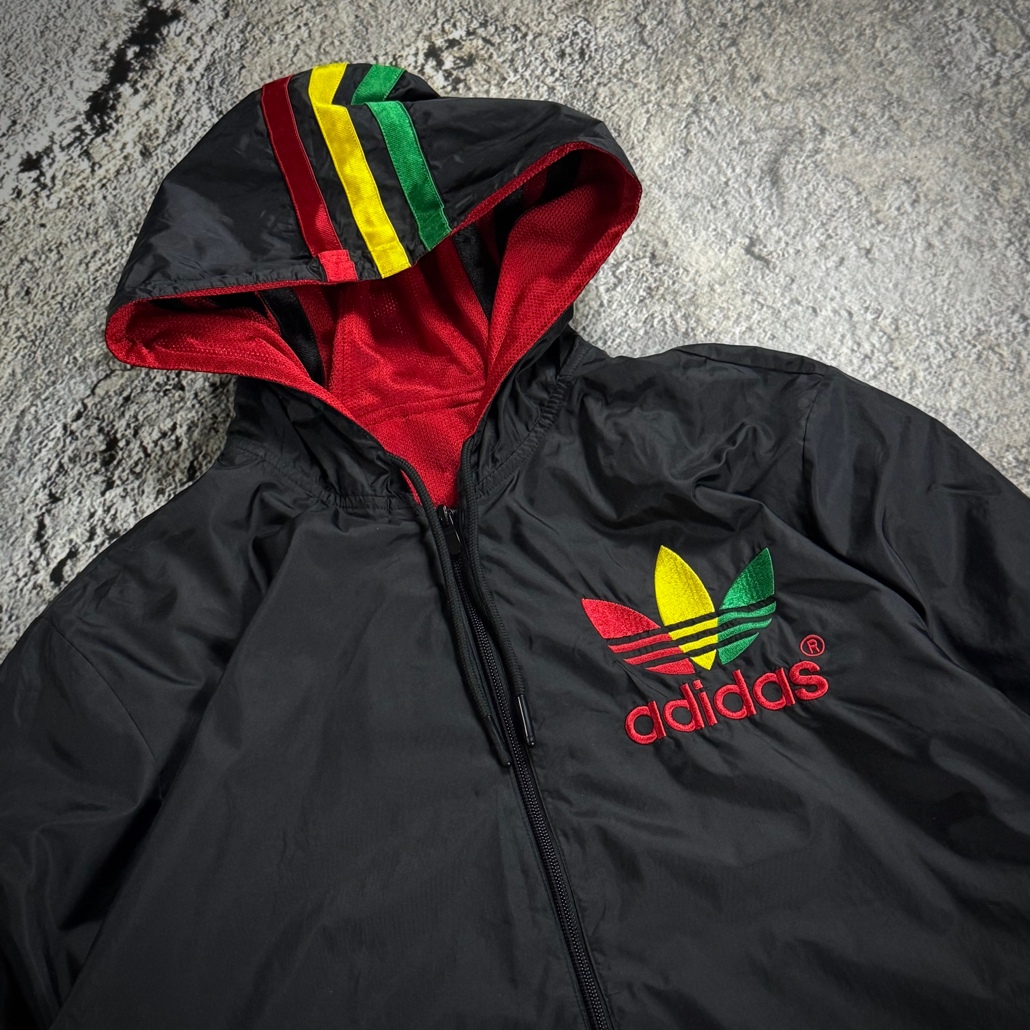 Adidas Reversible Rasta Windbreaker Jacket, миниатюра 9