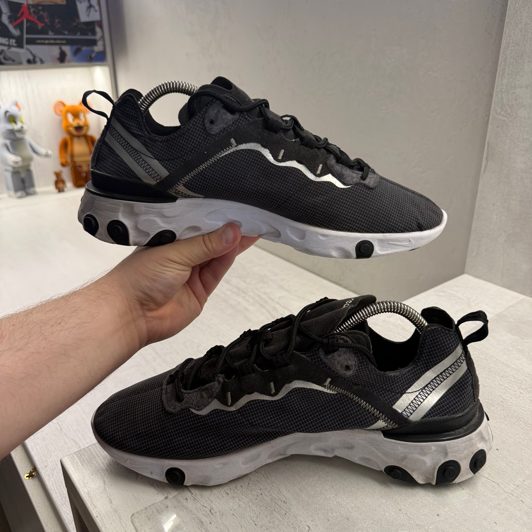Nike Nike React Element 55 Black Metallic Silver, миниатюра 7