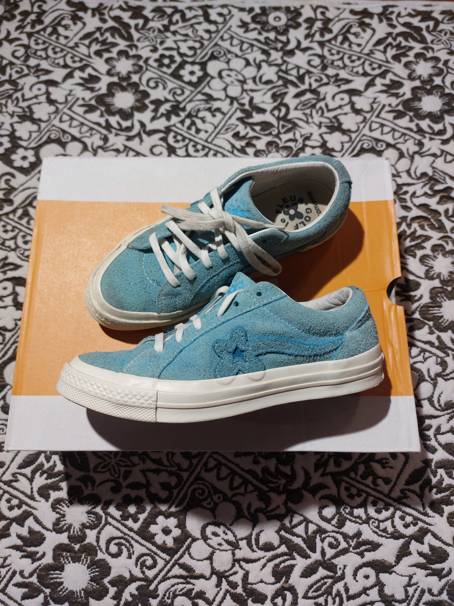 Converse x Golf Le Fleur One Star Ox turquoise suede, миниатюра 8