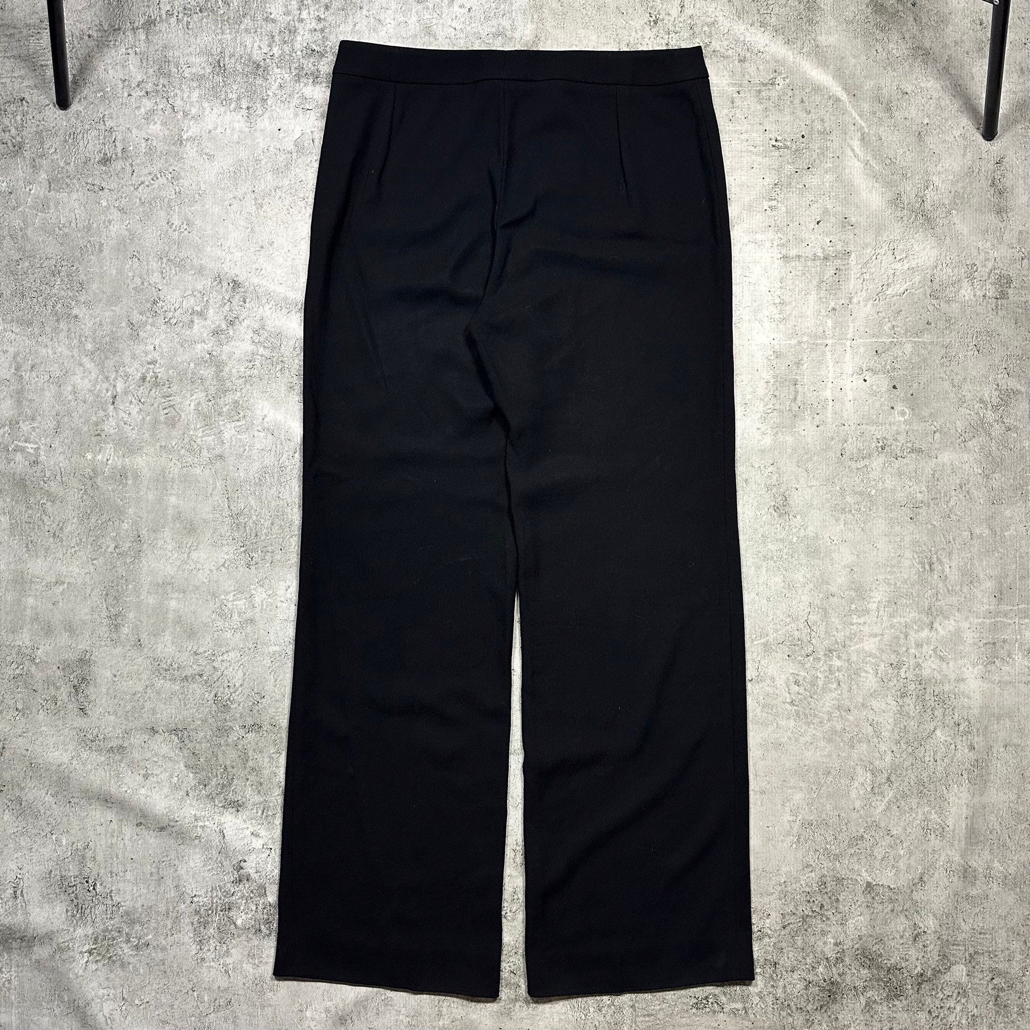 Armani Collezioni vintage black wool wide-leg palazzo trousers, миниатюра 9