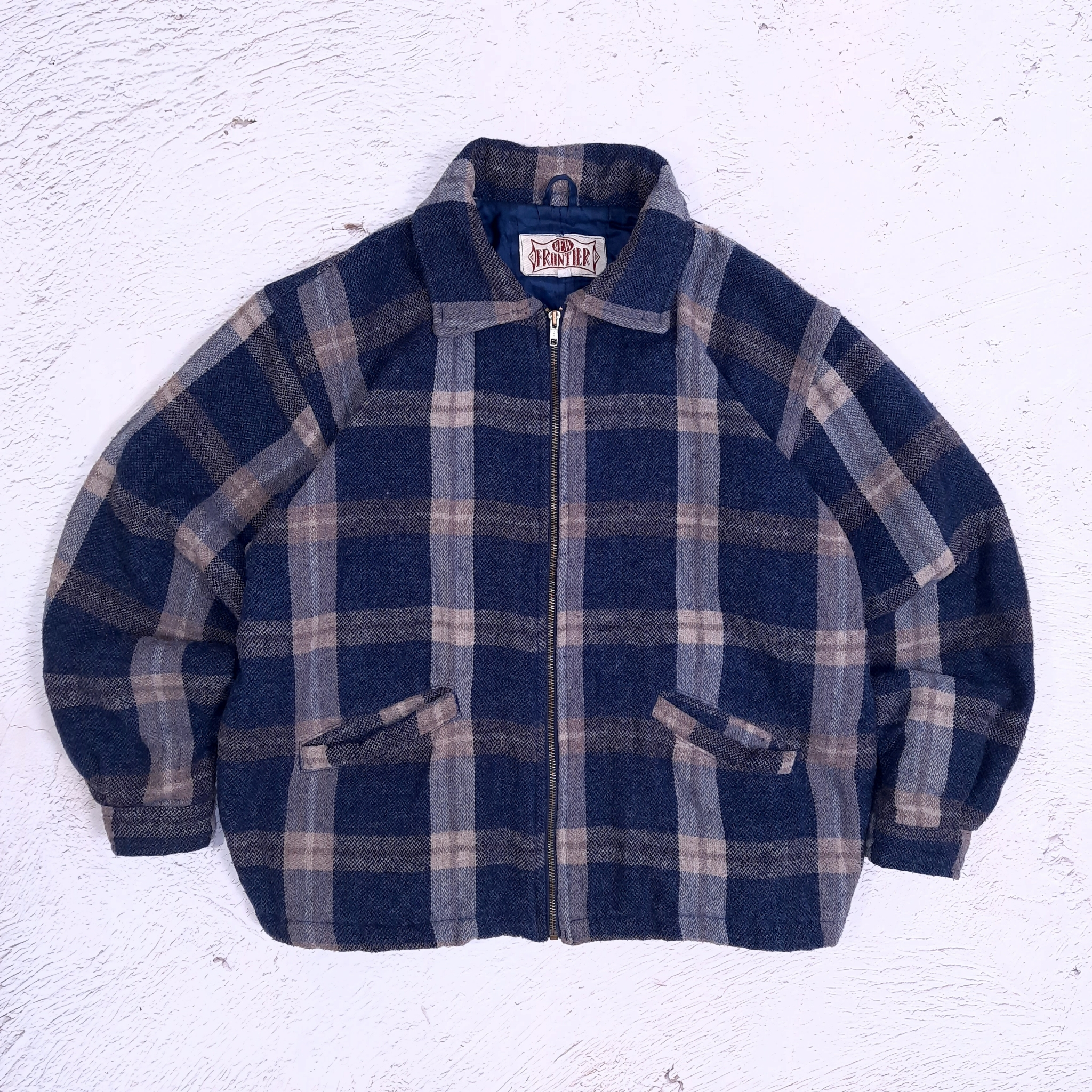 New Frontier Wool Plaid Jacket Vintage, миниатюра 1
