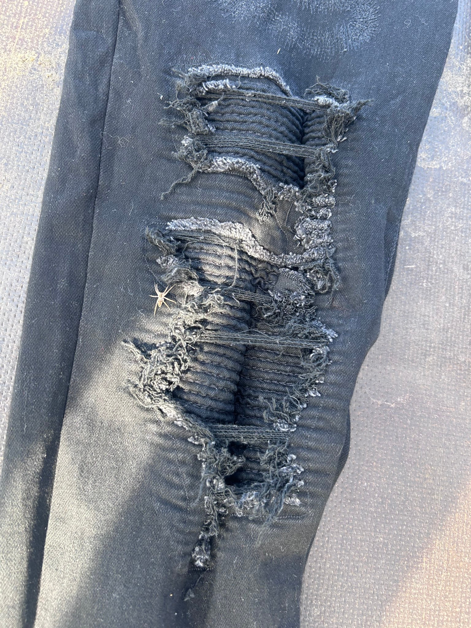 dirty money black ripped jeans, миниатюра 4