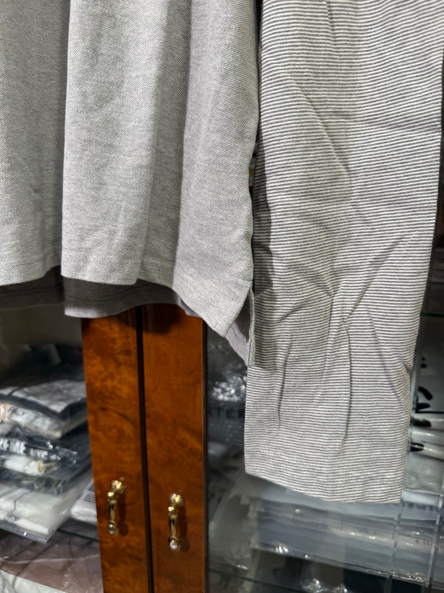 Protocol Index Fur Collar Layered Gray Polo Shirts, миниатюра 6