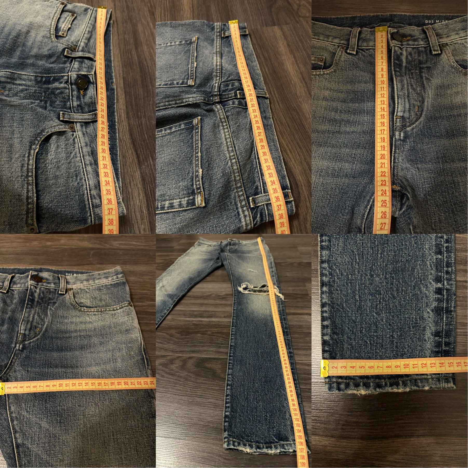 SAINT LAURENT PARIS DO2 SS16 DISTRESSED DENIM JEANS BY HEDI SLIMANE, миниатюра 9