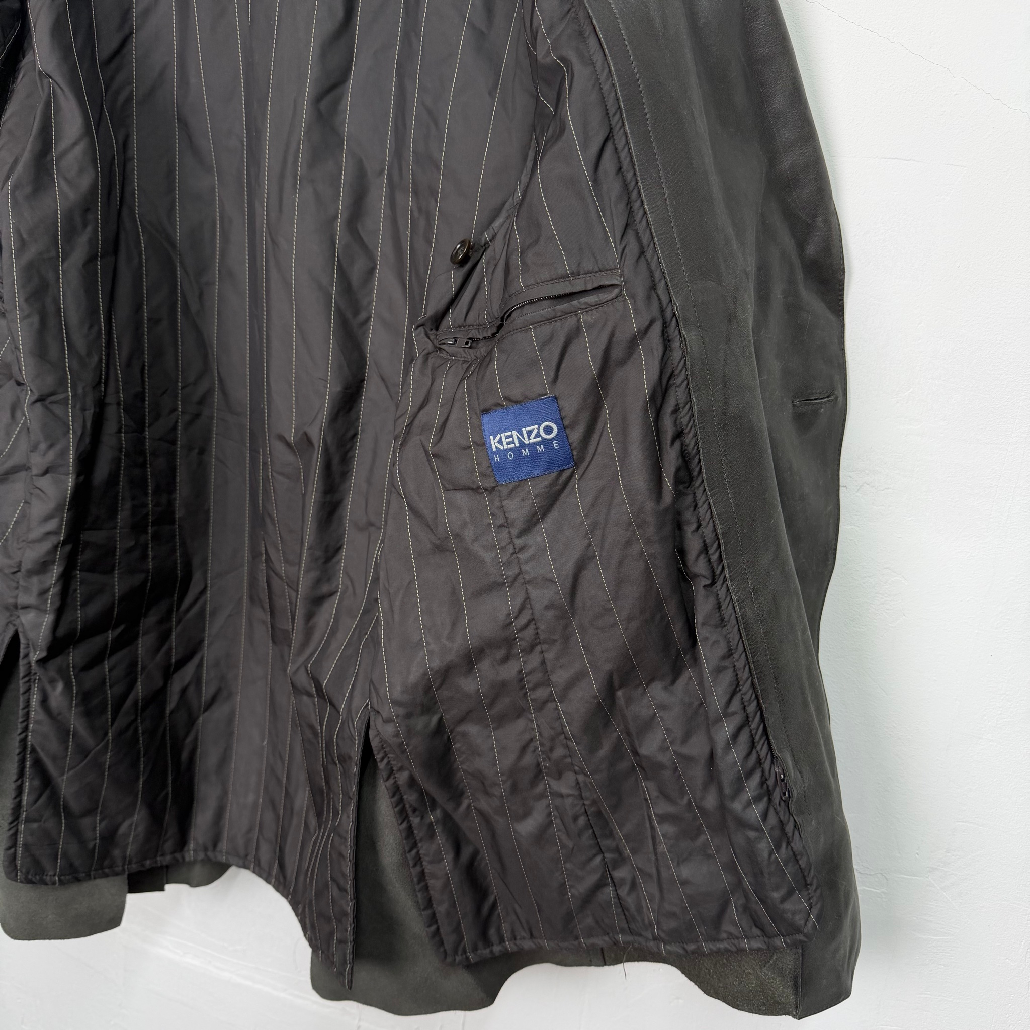 Kenzo Homme Vintage 00’s Leather Jacket, миниатюра 13