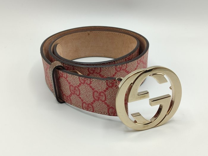 Gucci GG Monogram Red Canvas Belt, миниатюра 4