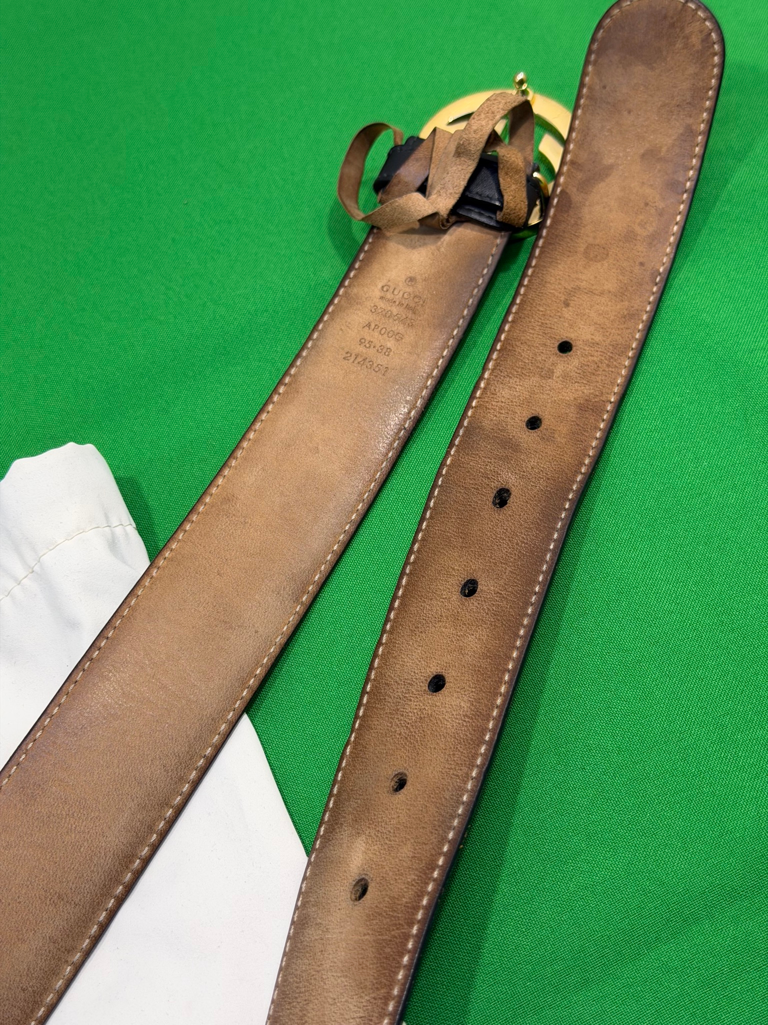 Gucci  Belt Black/Gold 95cm, миниатюра 4
