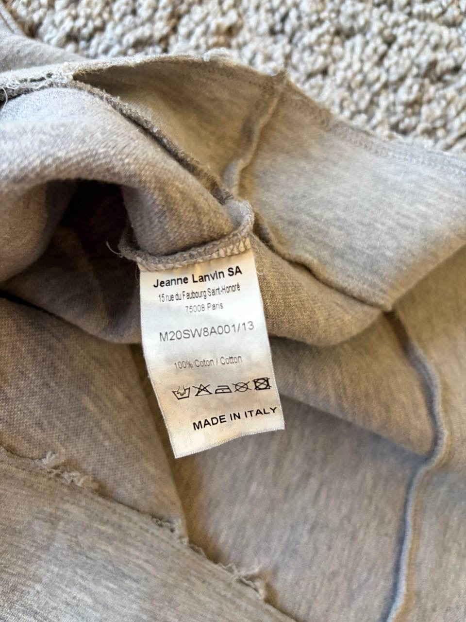 Lanvin Archive Graffiti Logo Distressed Grey Sweatshirt, миниатюра 7