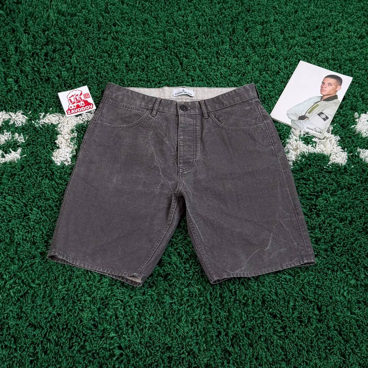 Stone Island Panama Placcato Bermuda Shorts, миниатюра 1