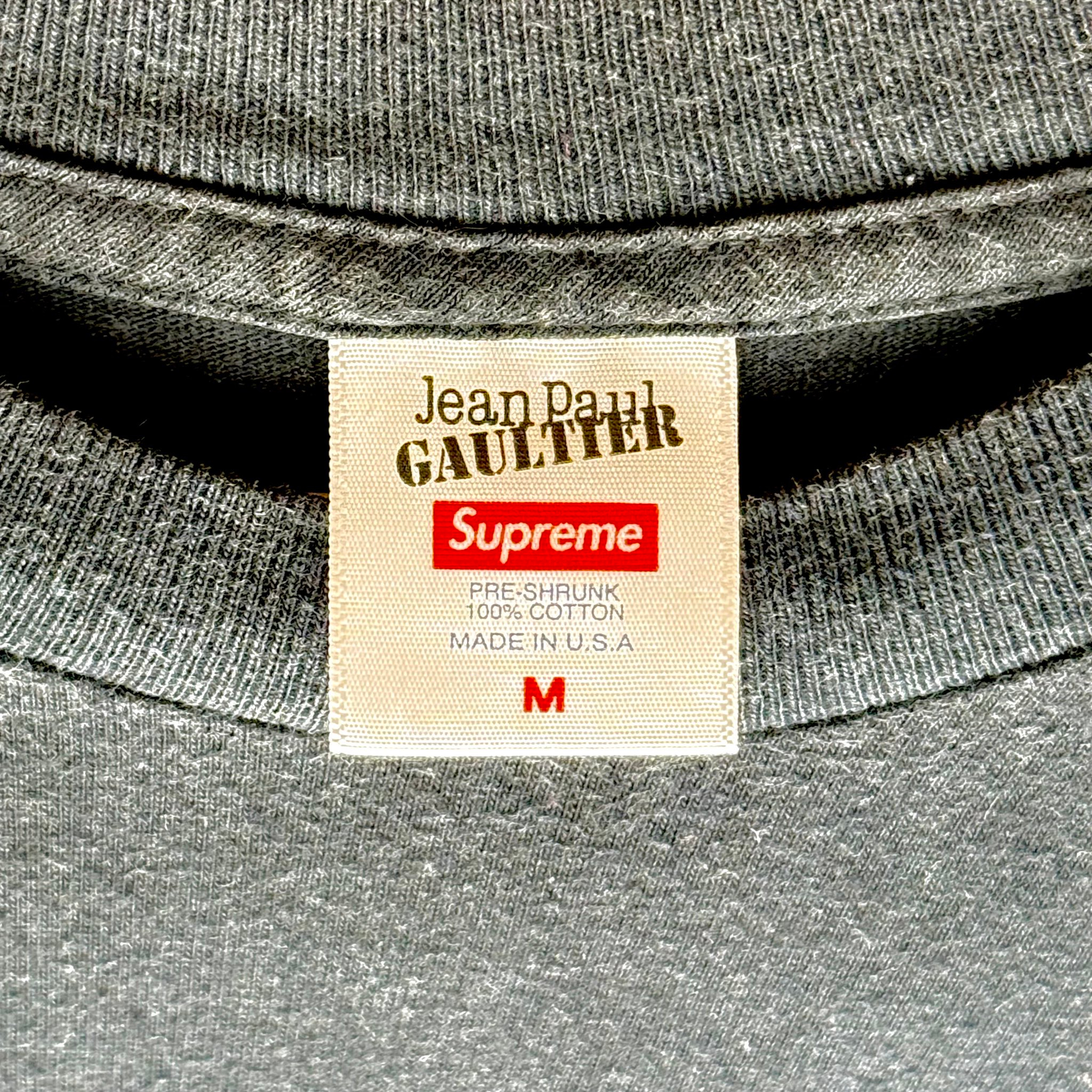 Supreme x Jean Paul Gaultier SS19 Black Logo tee, миниатюра 3