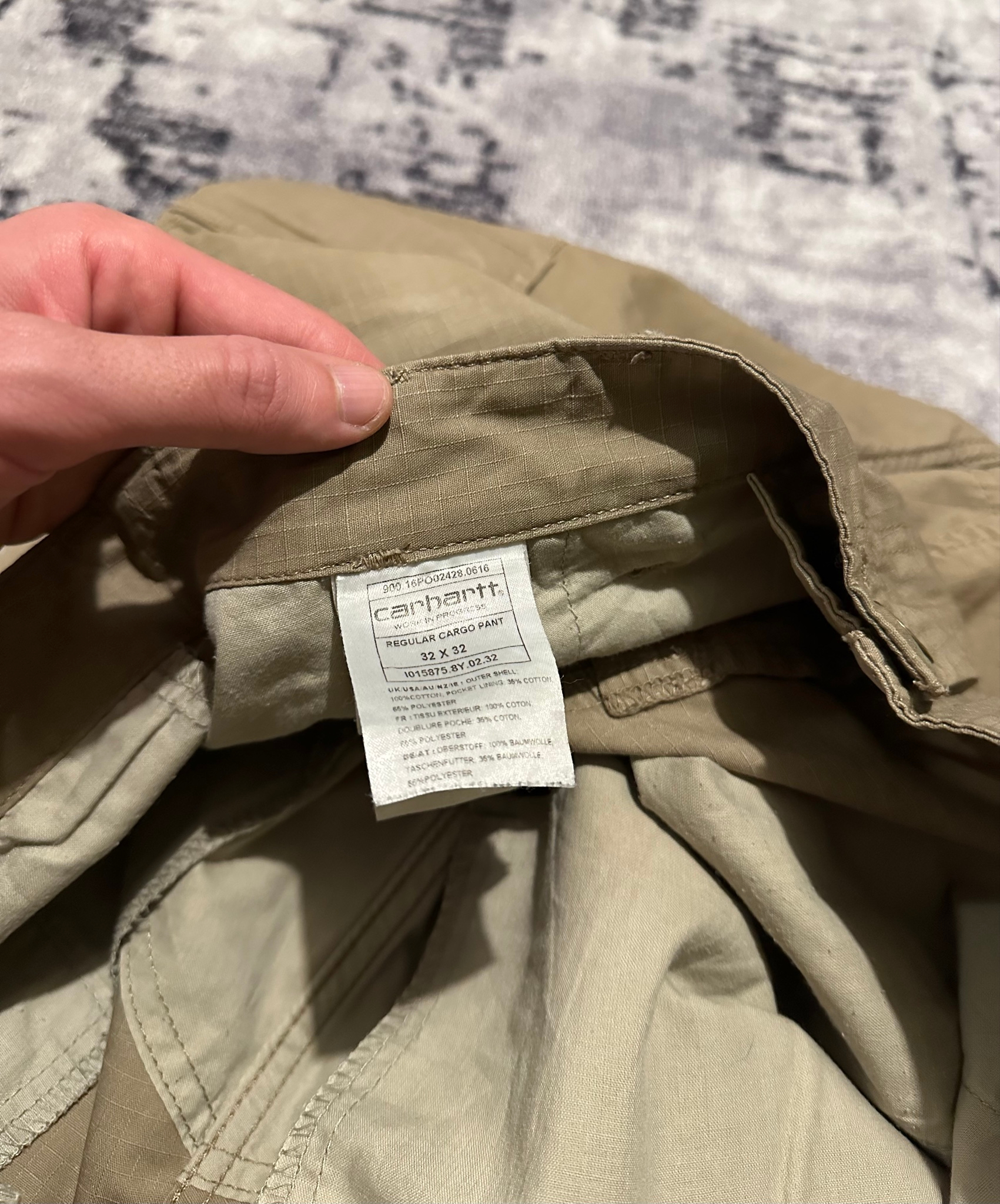 Carhartt WIP Regular Cargo Pant Trashed (Khaki / Leather), миниатюра 5